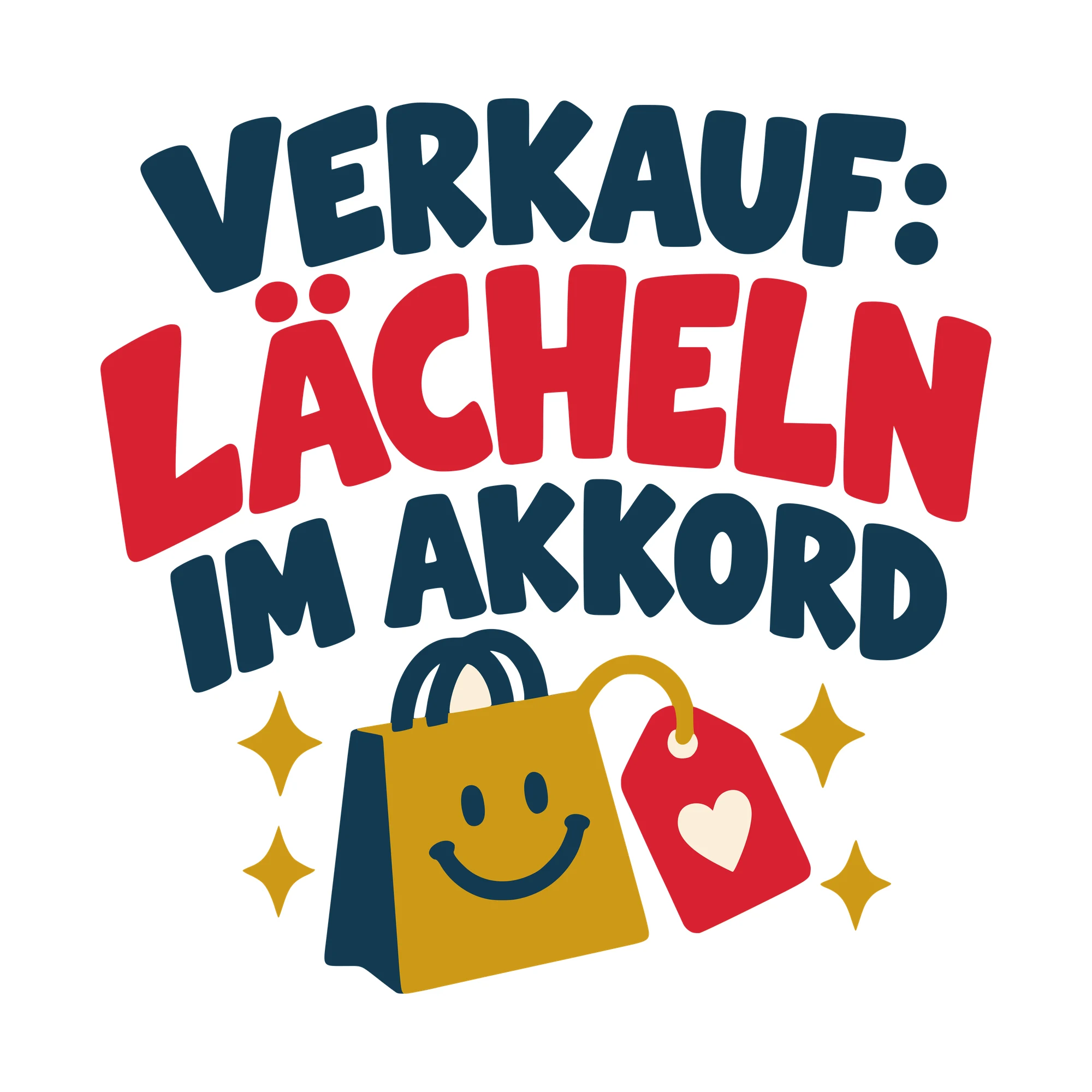 Bügelbild Verkauf: Lächeln im Akkord als Grafik auf weißem Hintergrund (BB010608)