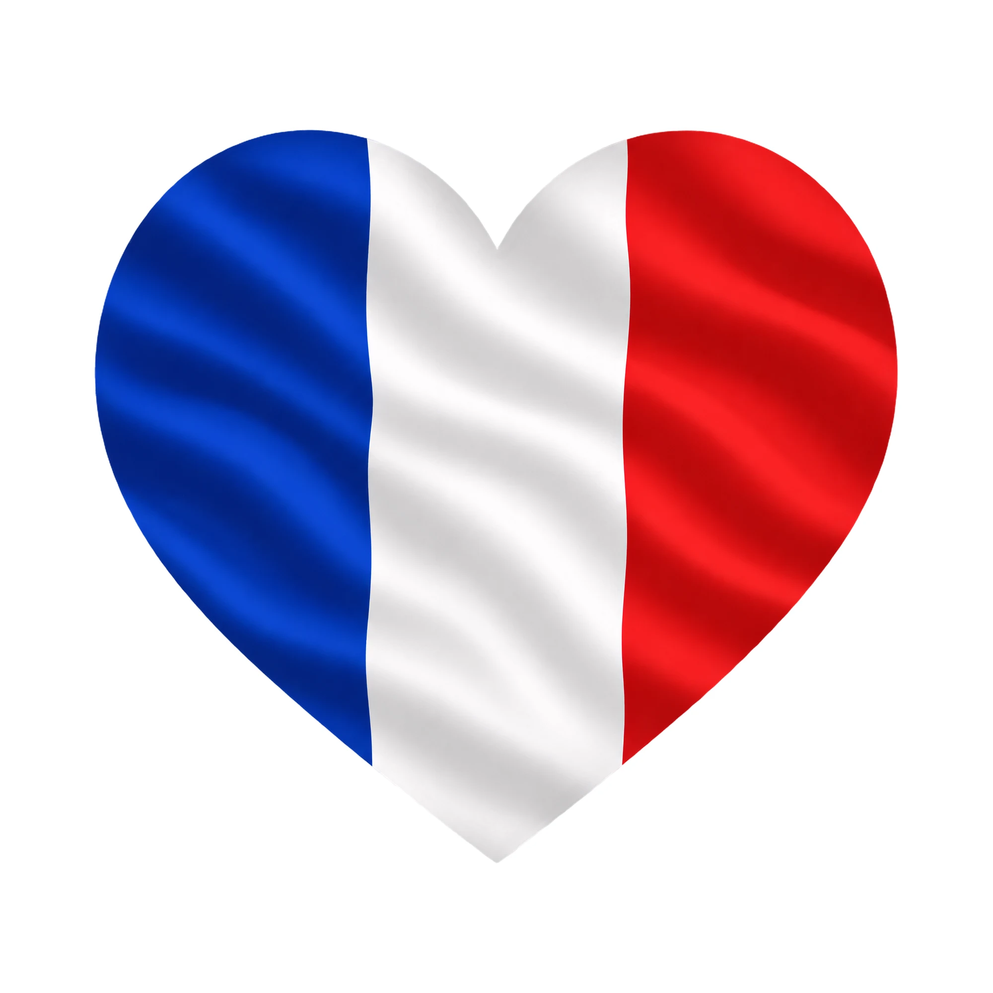 Bügelbild Herz-Flagge Frankreich, Lustiger Shirt Motiv als Grafik auf weißem Hintergrund (BB017090)