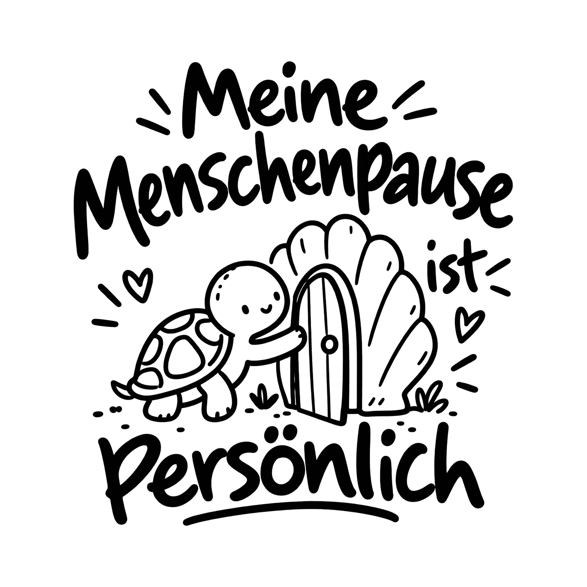 Bügelbild Meine Menschenpause ist persönlich als Grafik auf weißem Hintergrund (BB014294)