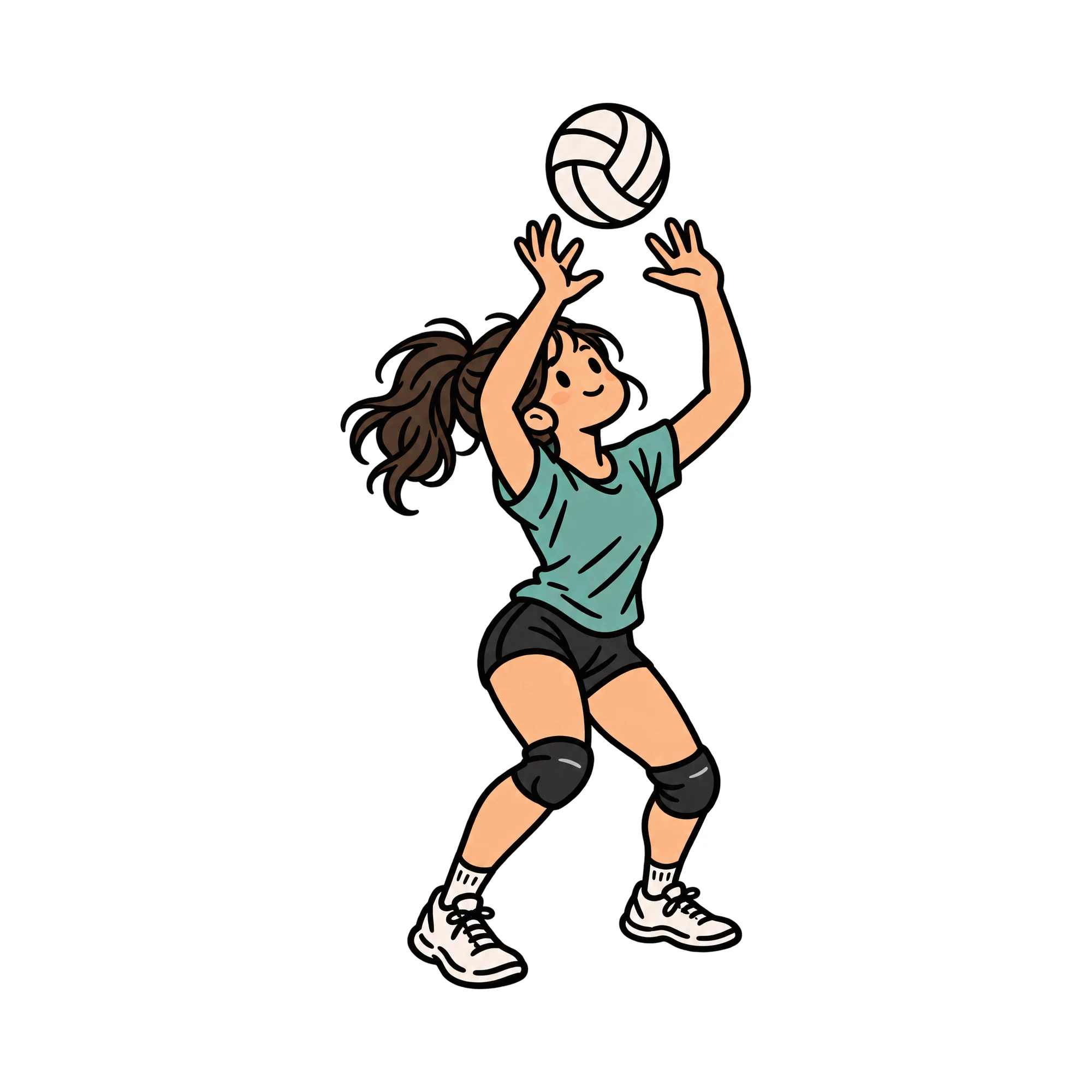 Bügelbild Volleyball Retro Woman, Lustiger Shirt Motiv als Grafik auf weißem Hintergrund (BB015658)