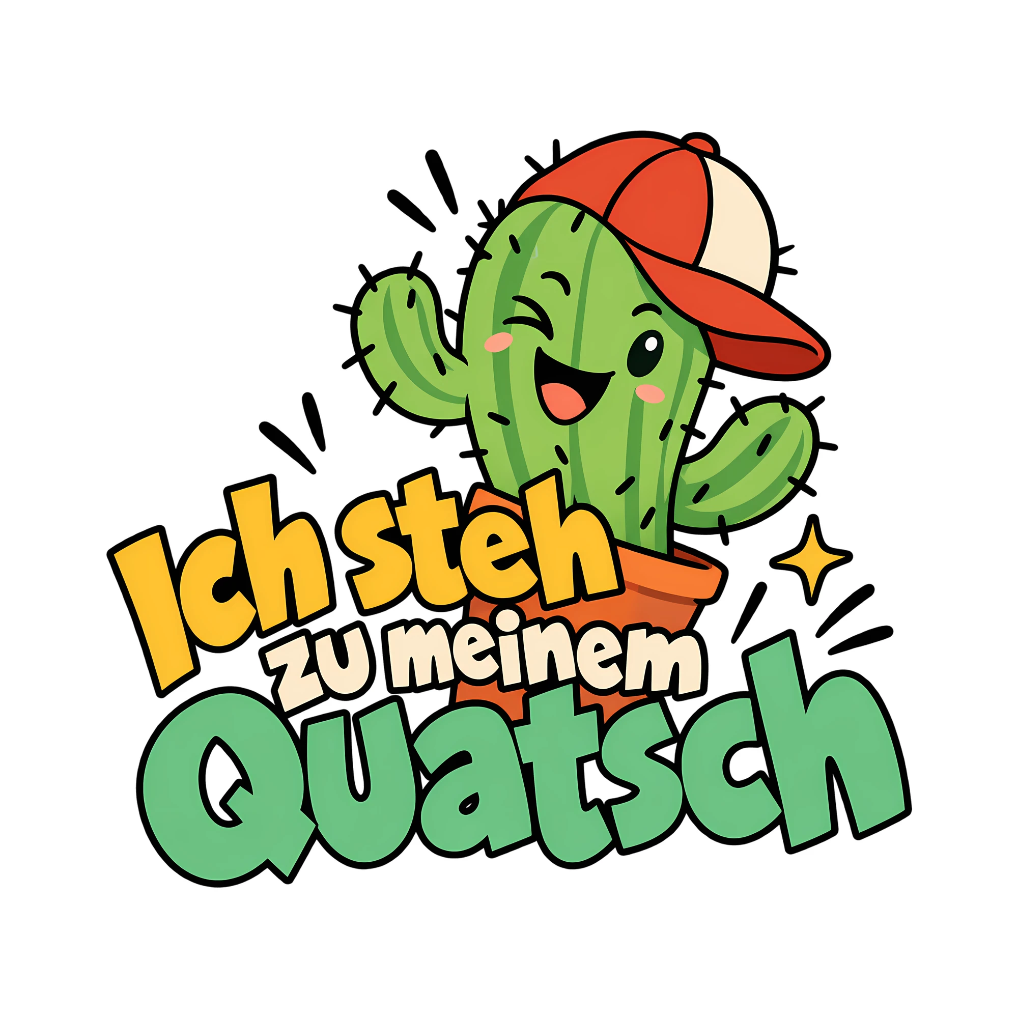 Bügelbild Ich steh zu meinem Quatsch als Grafik auf weißem Hintergrund (BB013537)