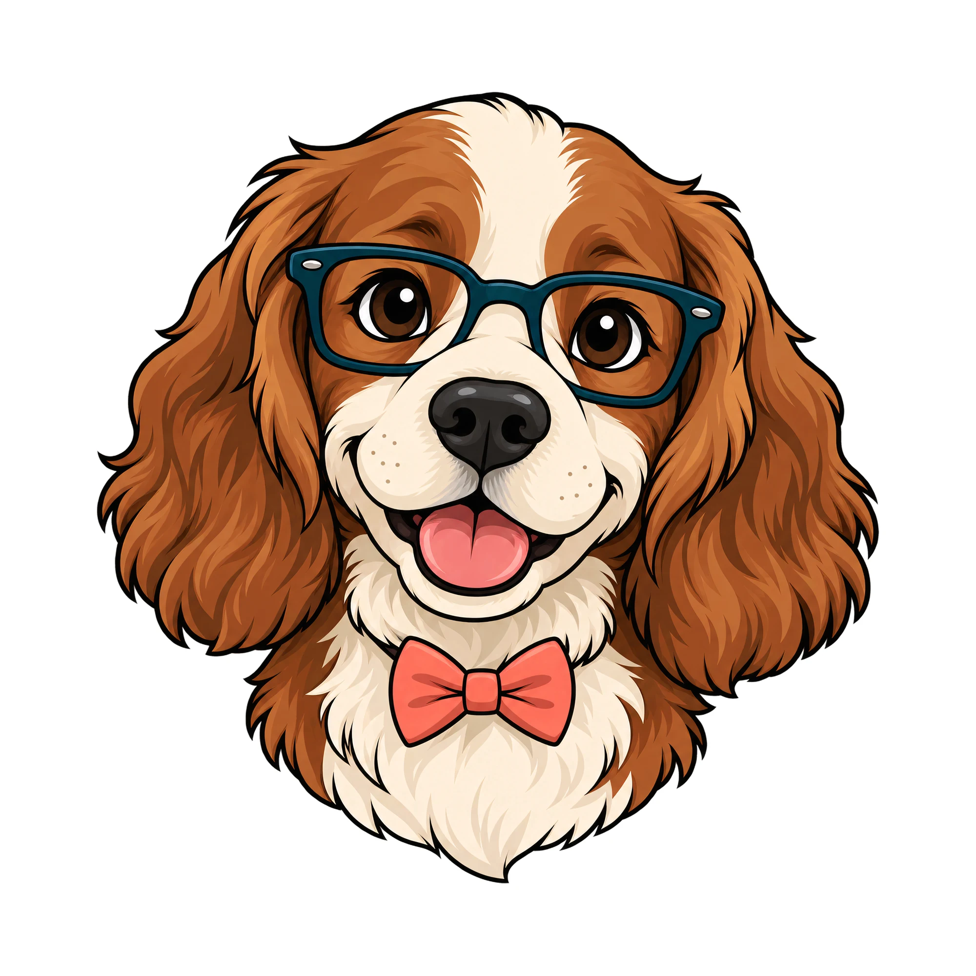 Bügelbild Hipster Hund Mit Schlappohren, Tiere Shirt Motiv als Grafik auf weißem Hintergrund (BB016158)