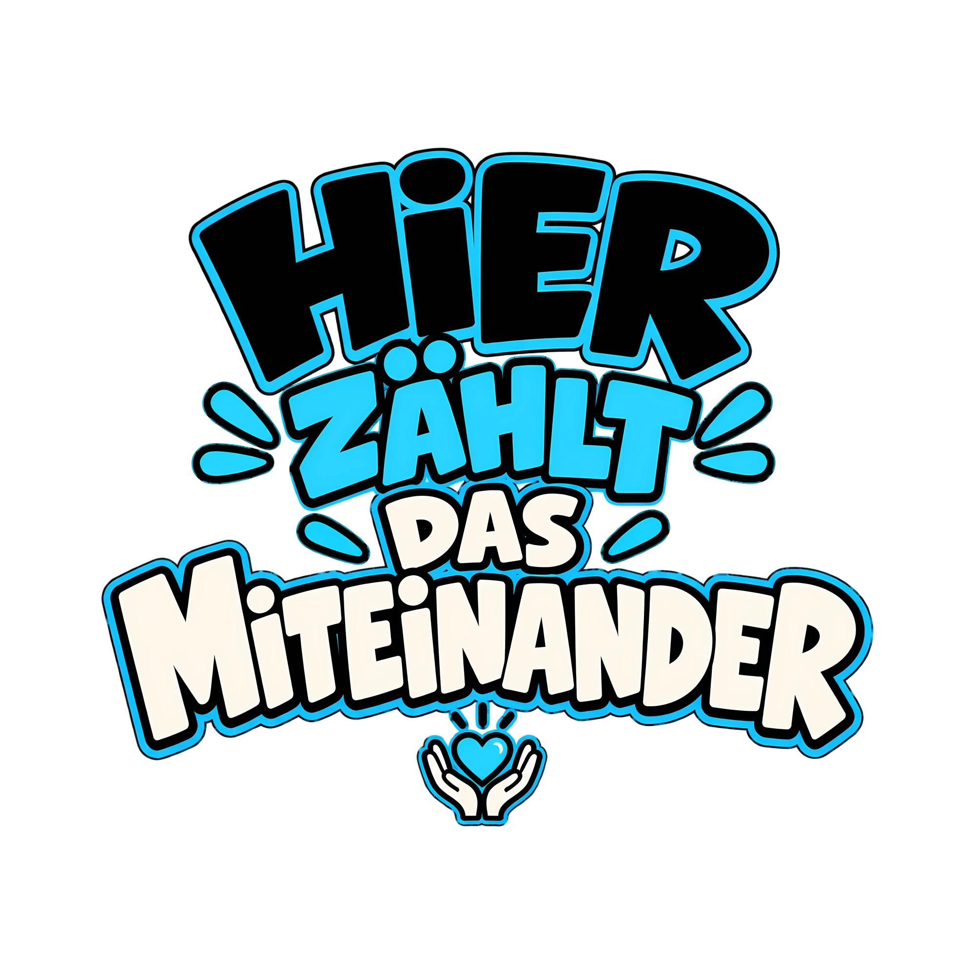 Bügelbild Hier zählt das Miteinander als Grafik auf weißem Hintergrund (BB011576)