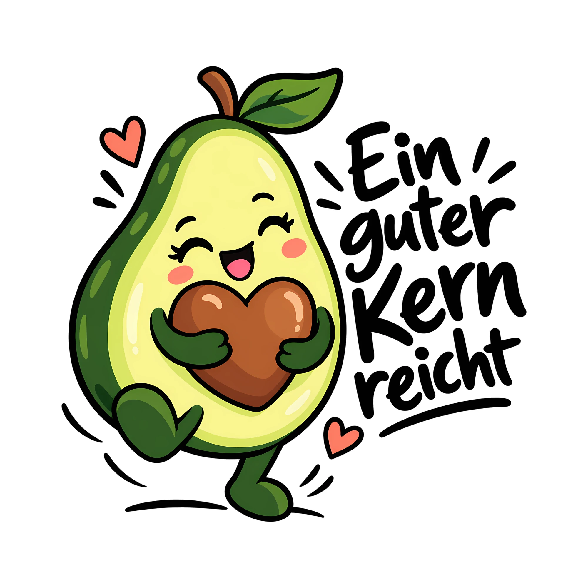Bügelbild Ein guter Kern reicht als Grafik auf weißem Hintergrund (BB014213)