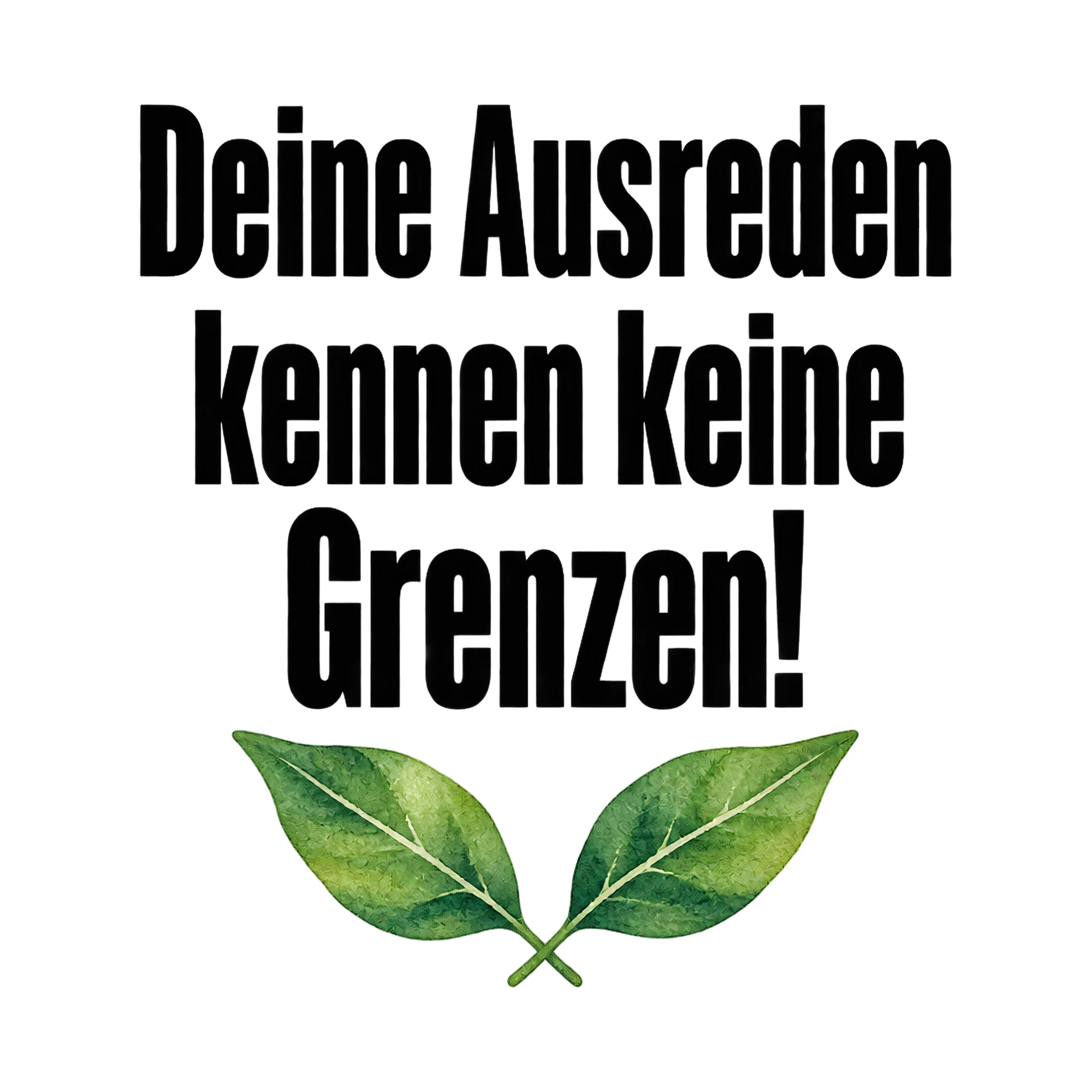 Bügelbild Deine Ausreden kennen keine Grenzen!, Lustiger Shirt Spruch als Grafik auf weißem Hintergrund (BB017163)