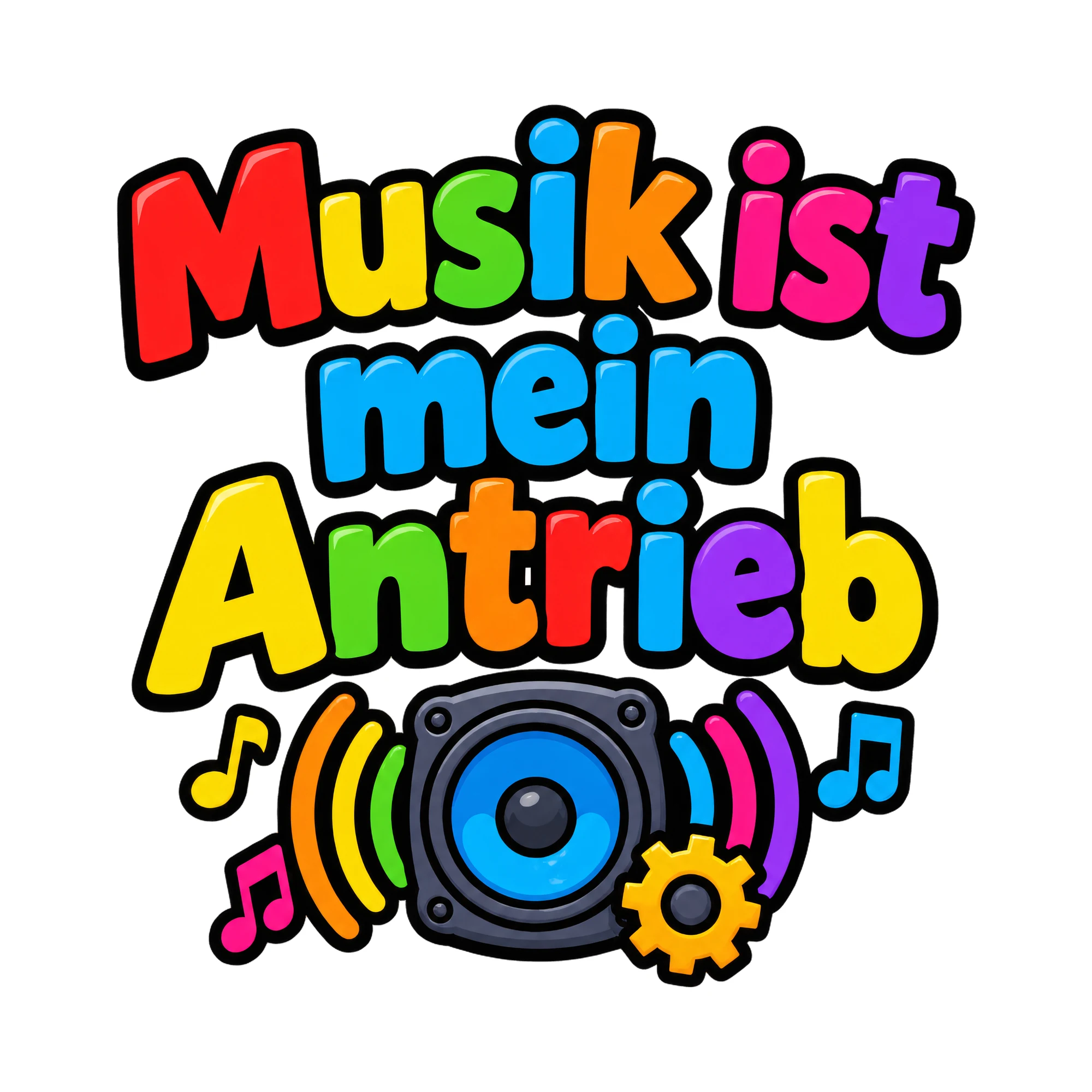 Bügelbild Musik ist mein Antrieb, Hobby Shirt Spruch als Grafik auf weißem Hintergrund (BB016529)