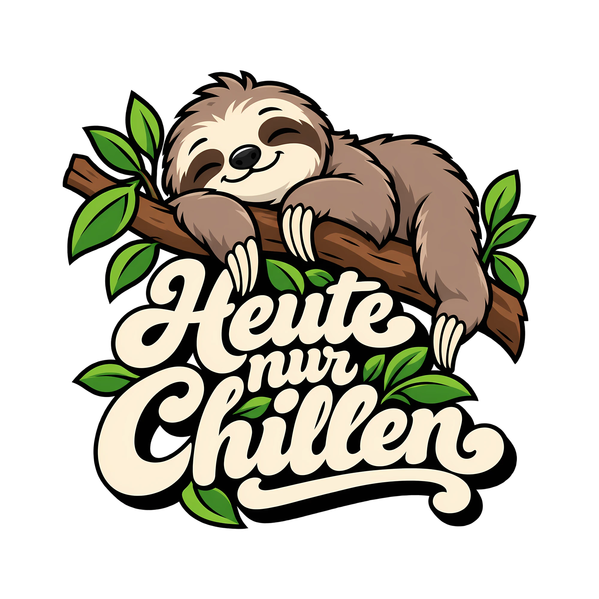 Bügelbild Heute nur chillen als Grafik auf weißem Hintergrund (BB012809)