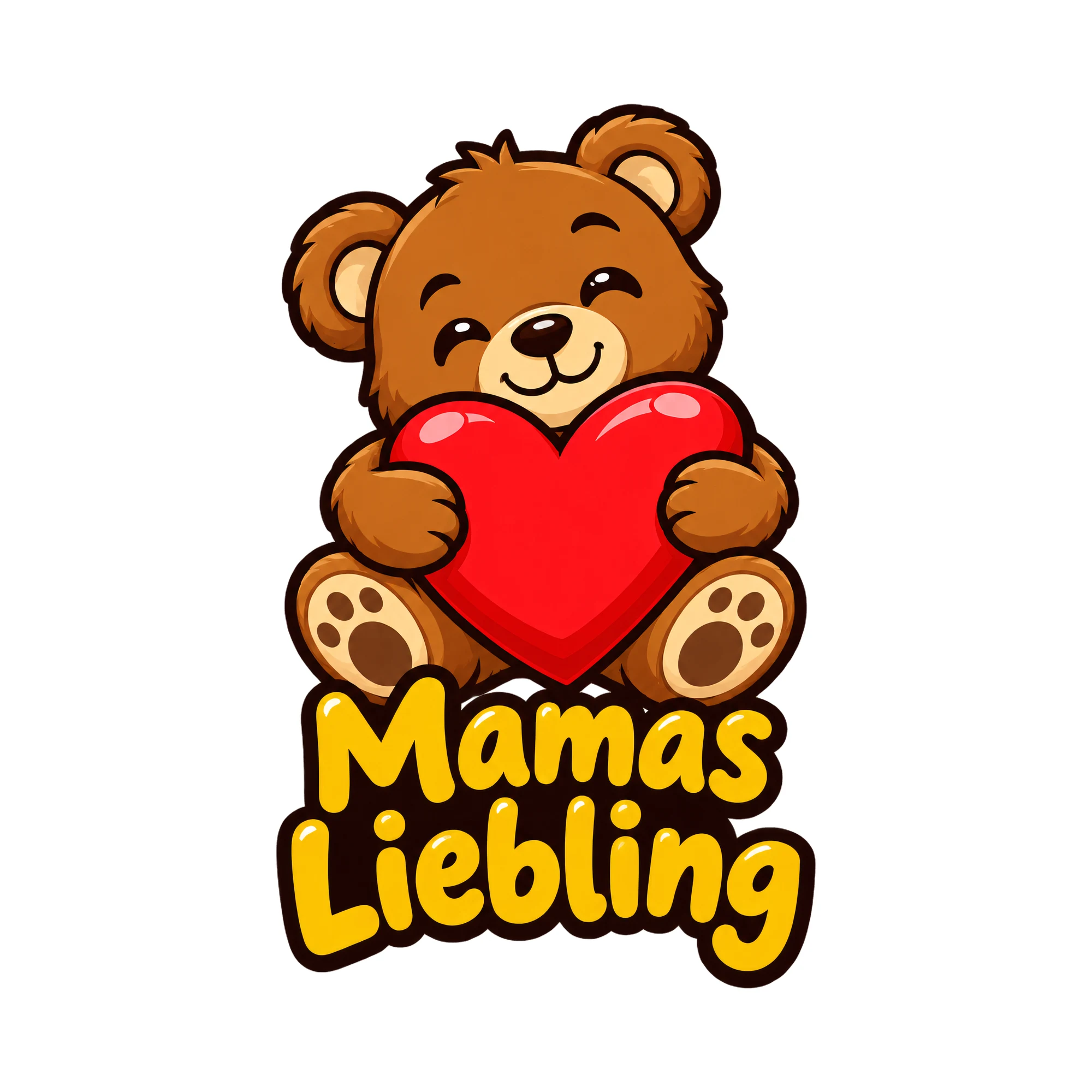 Bügelbild Mamas Liebling, Mama Papa Shirt Spruch als Grafik auf weißem Hintergrund (BB016706)