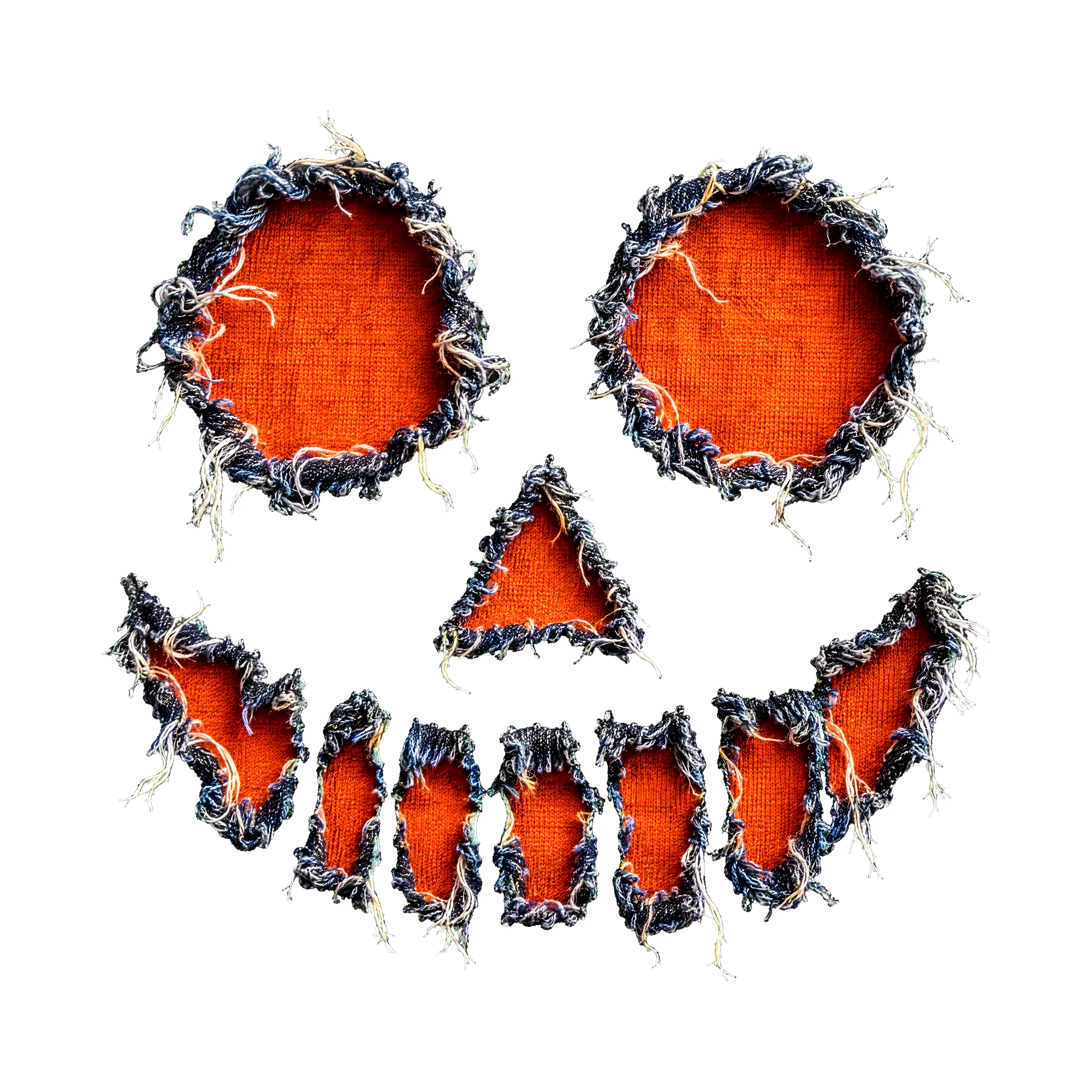 Bügelbild Totenkopf Zerrissen (Halloween) als Grafik auf weißem Hintergrund (BB011330)
