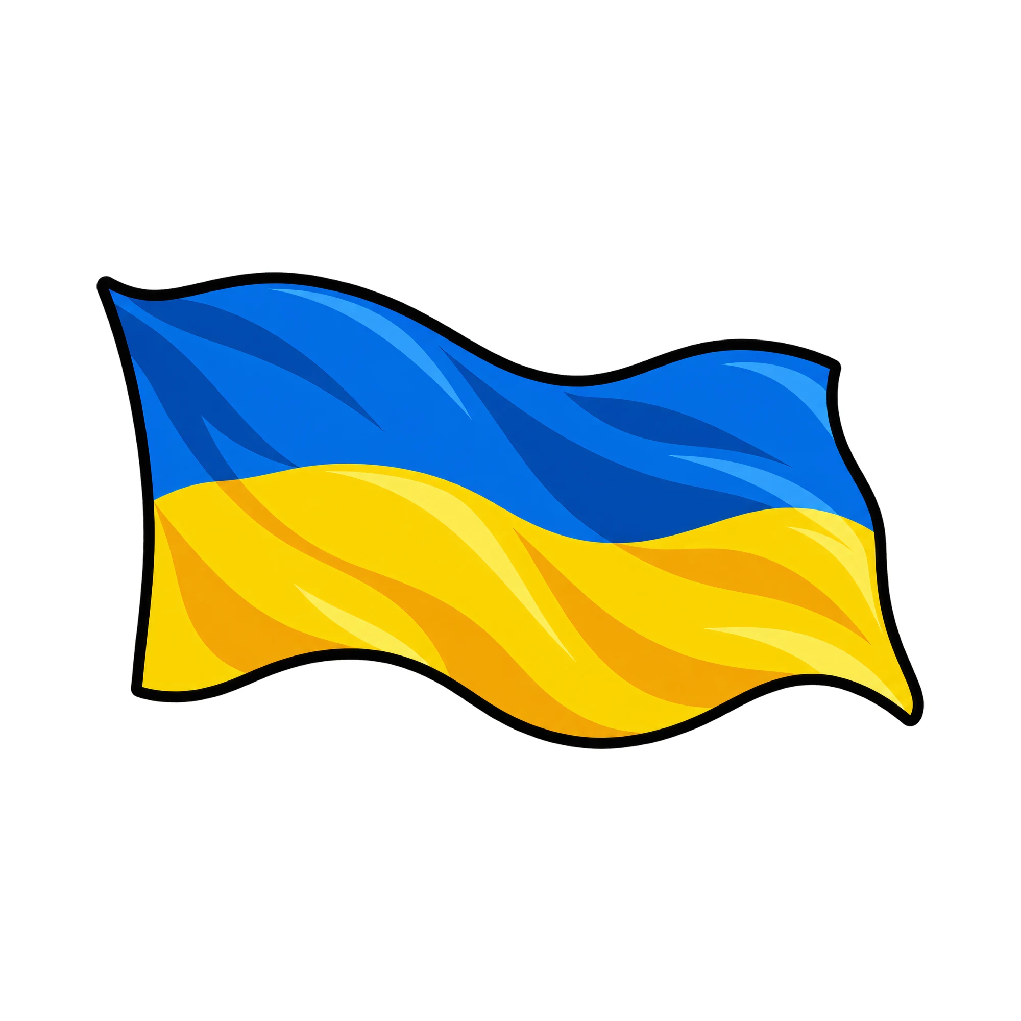 Bügelbild Ukraine Fahne als Grafik auf weißem Hintergrund (BB015358)