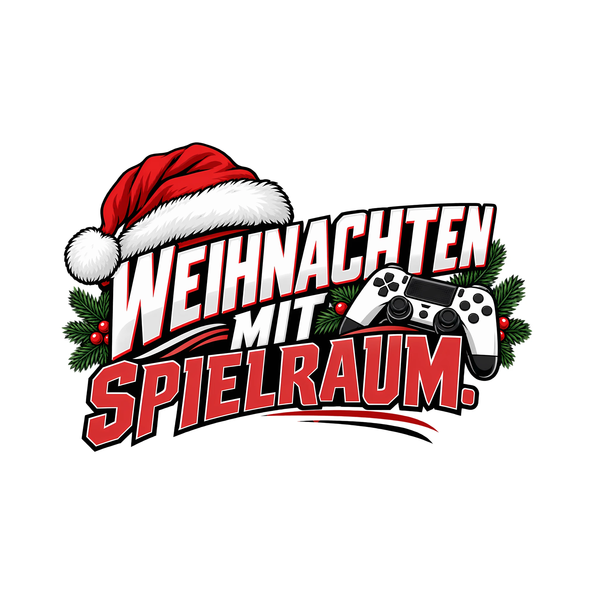Bügelbild WEIHNACHTEN MIT SPIELRAUM. als Grafik auf weißem Hintergrund (BB013890)