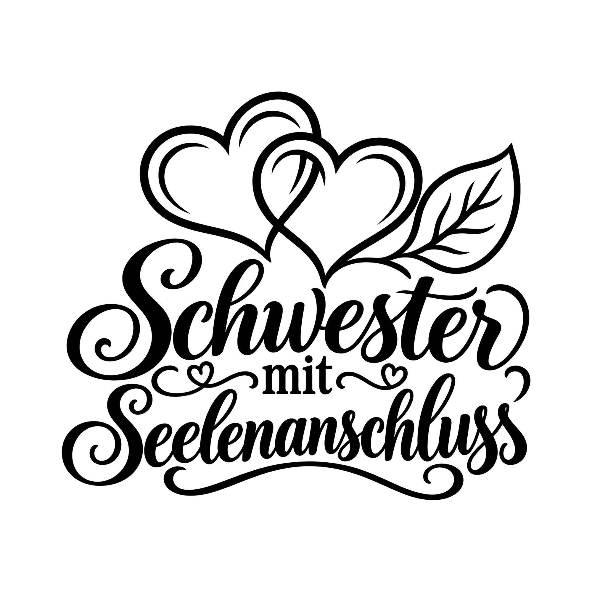 Bügelbild Schwester mit Seelenanschluss als Grafik auf weißem Hintergrund (BB013573)