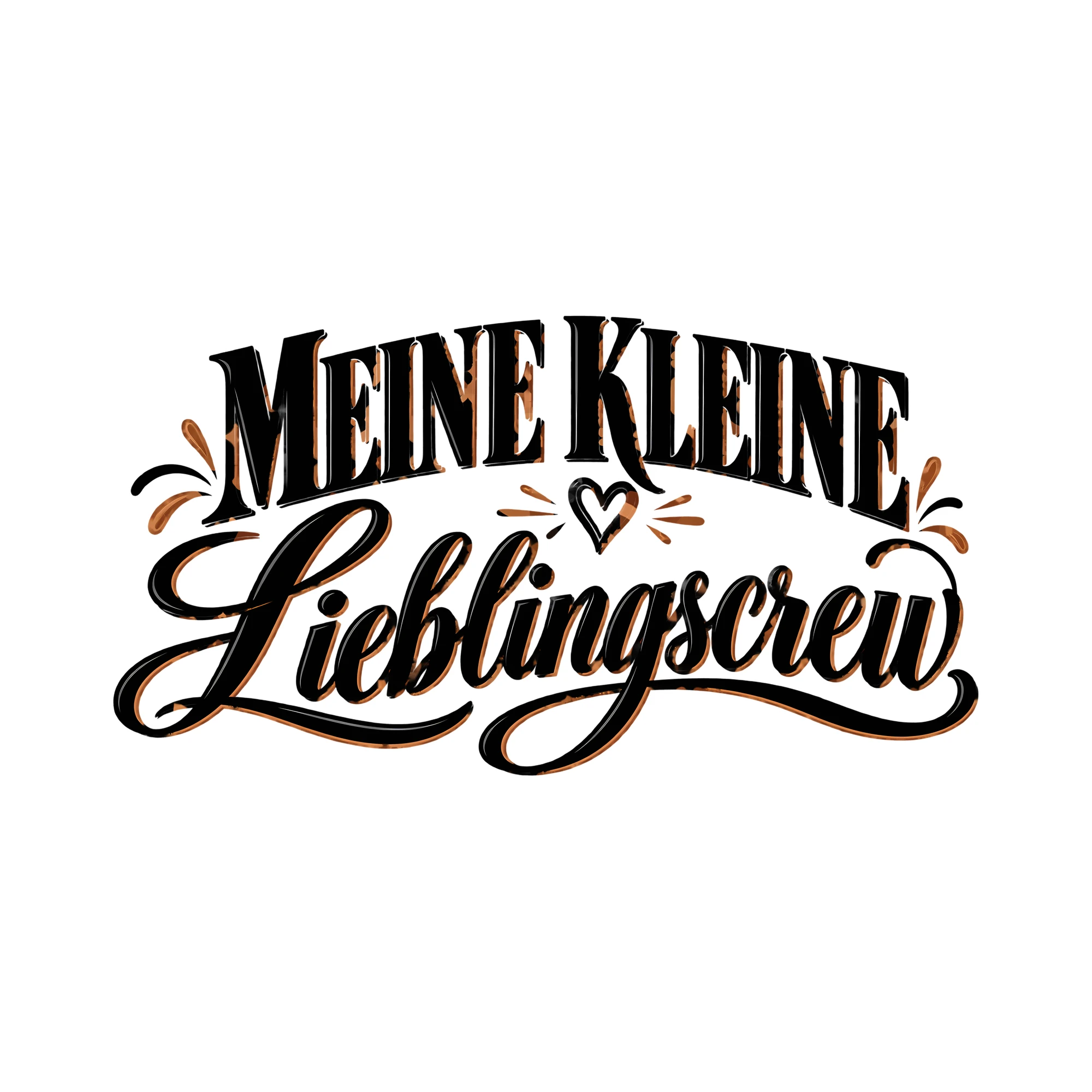 Bügelbild Meine kleine Lieblingscrew als Grafik auf weißem Hintergrund (BB012255)