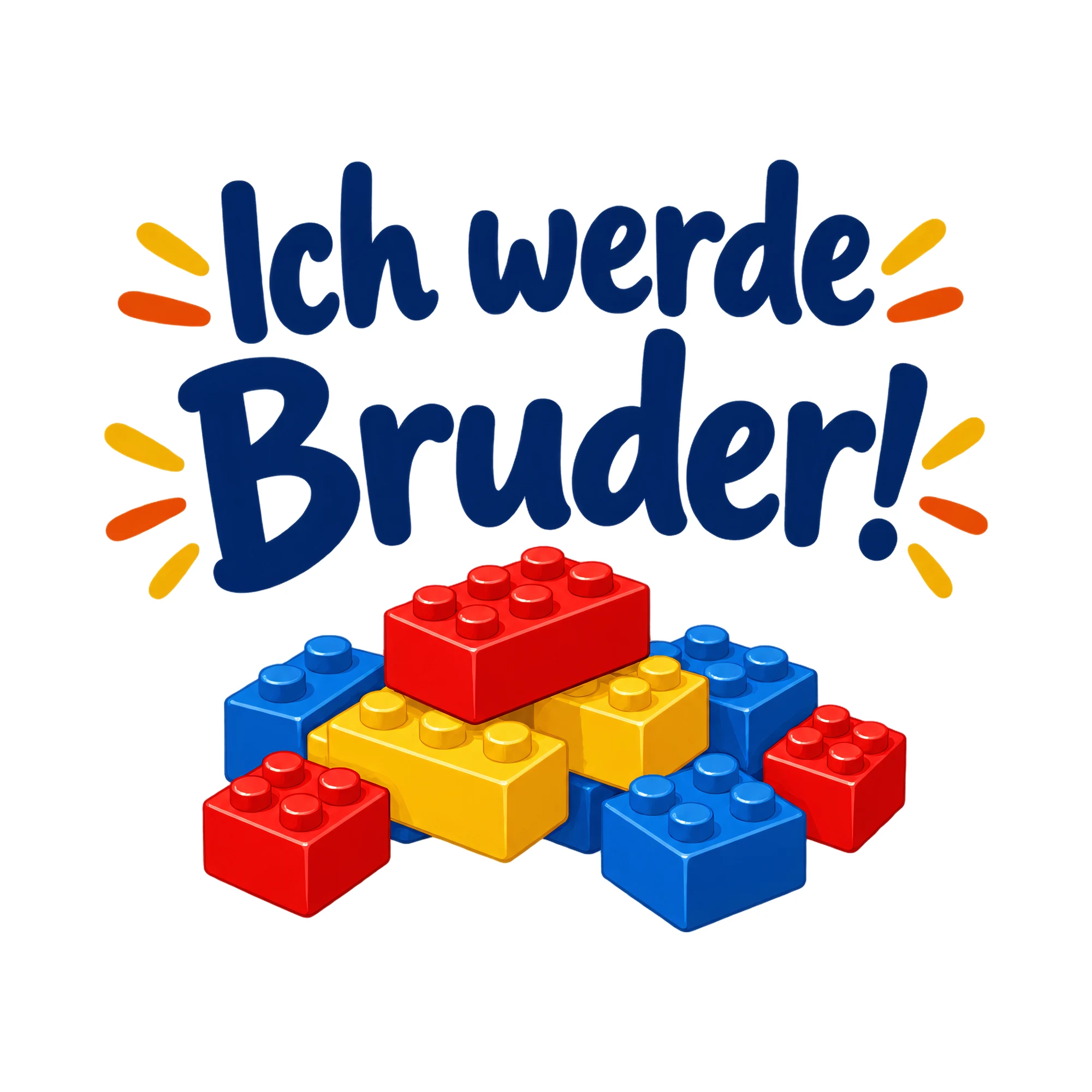 Bügelbild Ich werde Bruder!, Babybody bügeln Motiv als Grafik auf weißem Hintergrund (BB017039)