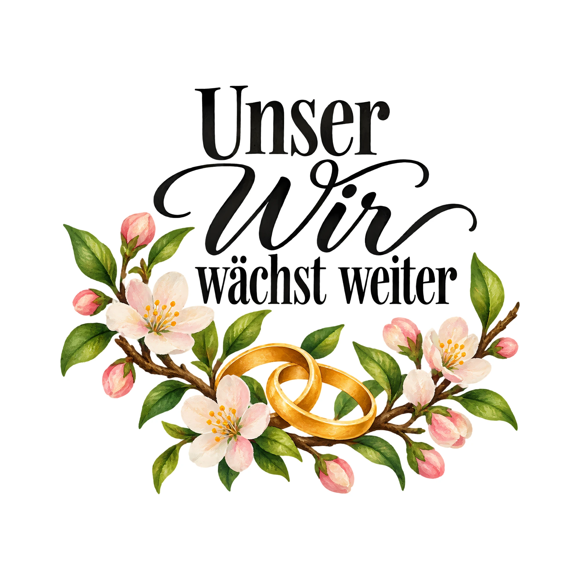Bügelbild Unser Wir wächst weiter als Grafik auf weißem Hintergrund (BB013134)