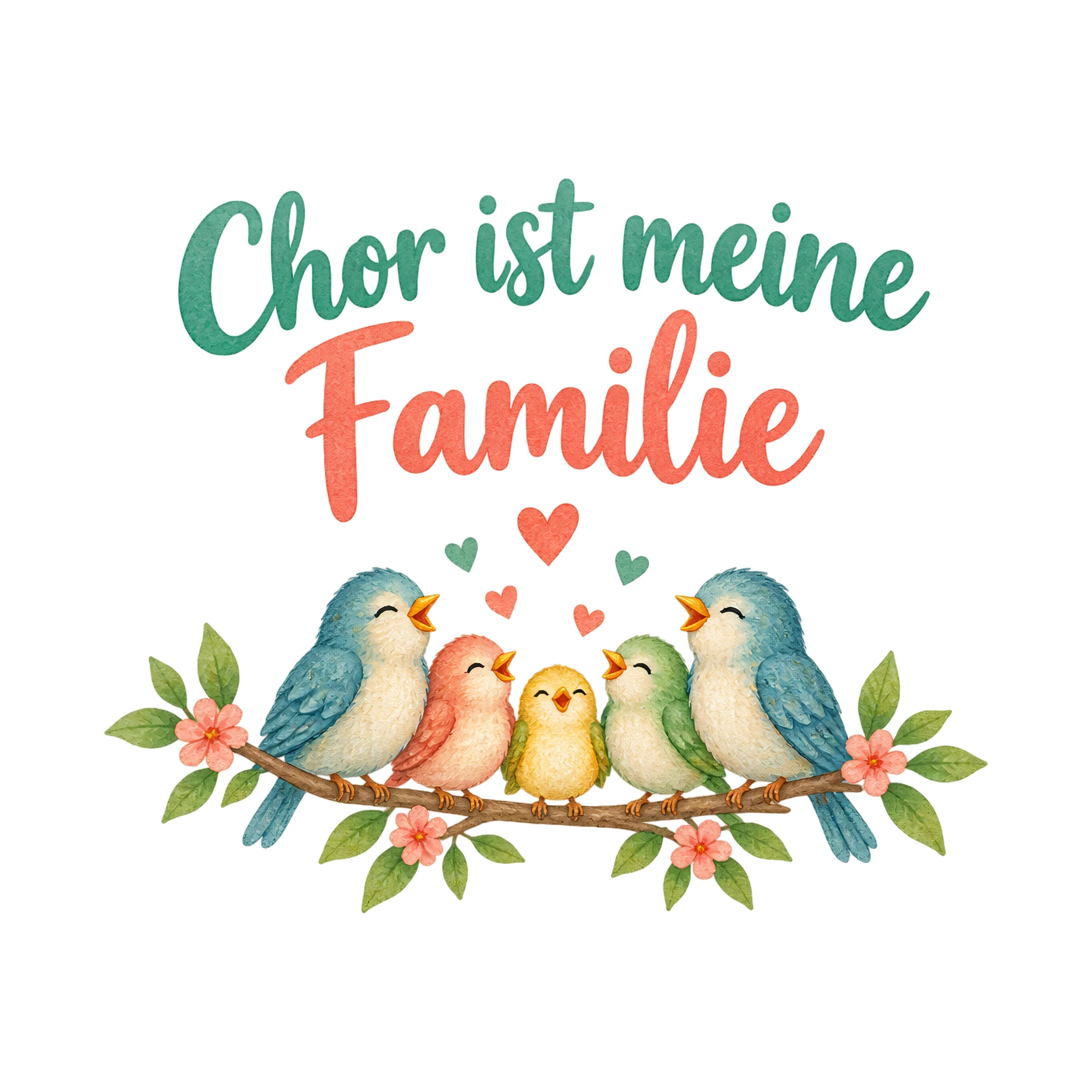 Bügelbild Chor ist meine Familie, Vereine Shirt Spruch als Grafik auf weißem Hintergrund (BB020470)