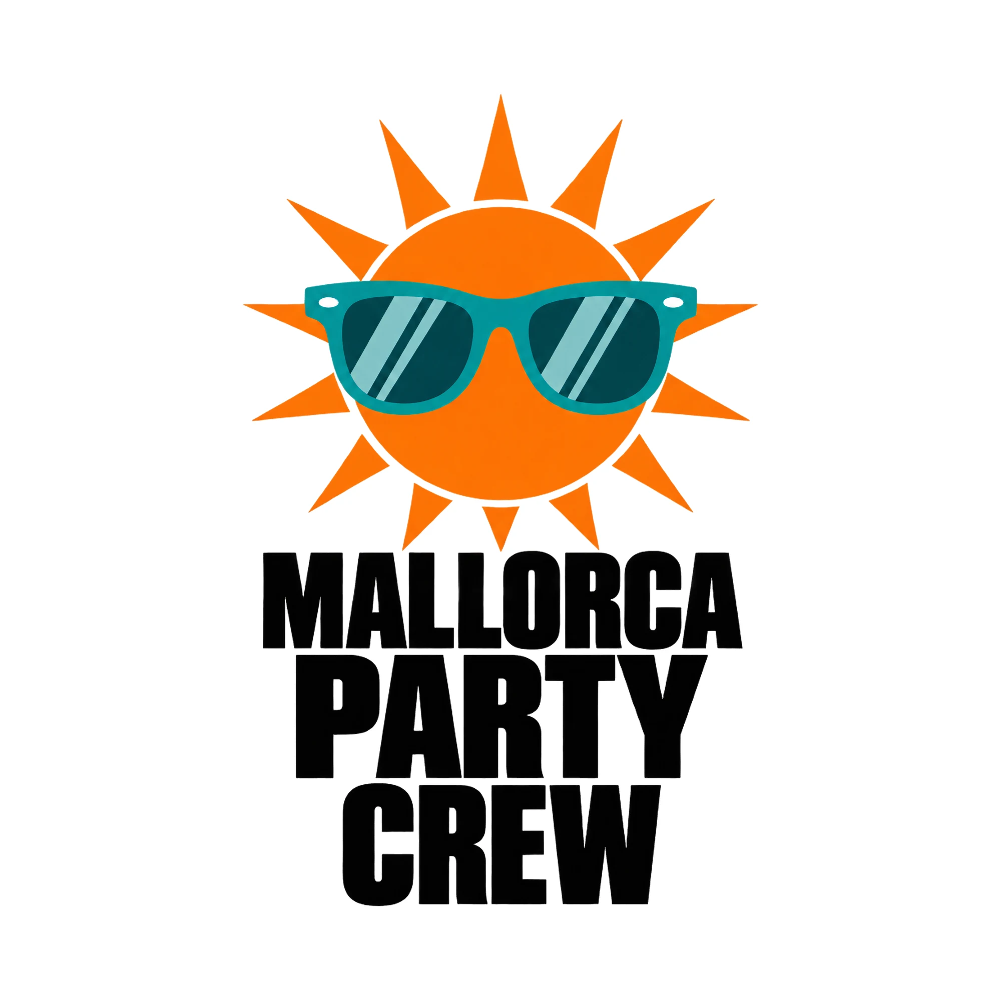Bügelbild Mallorca Party Crew, Party Shirt Spruch als Grafik auf weißem Hintergrund (BB017054)