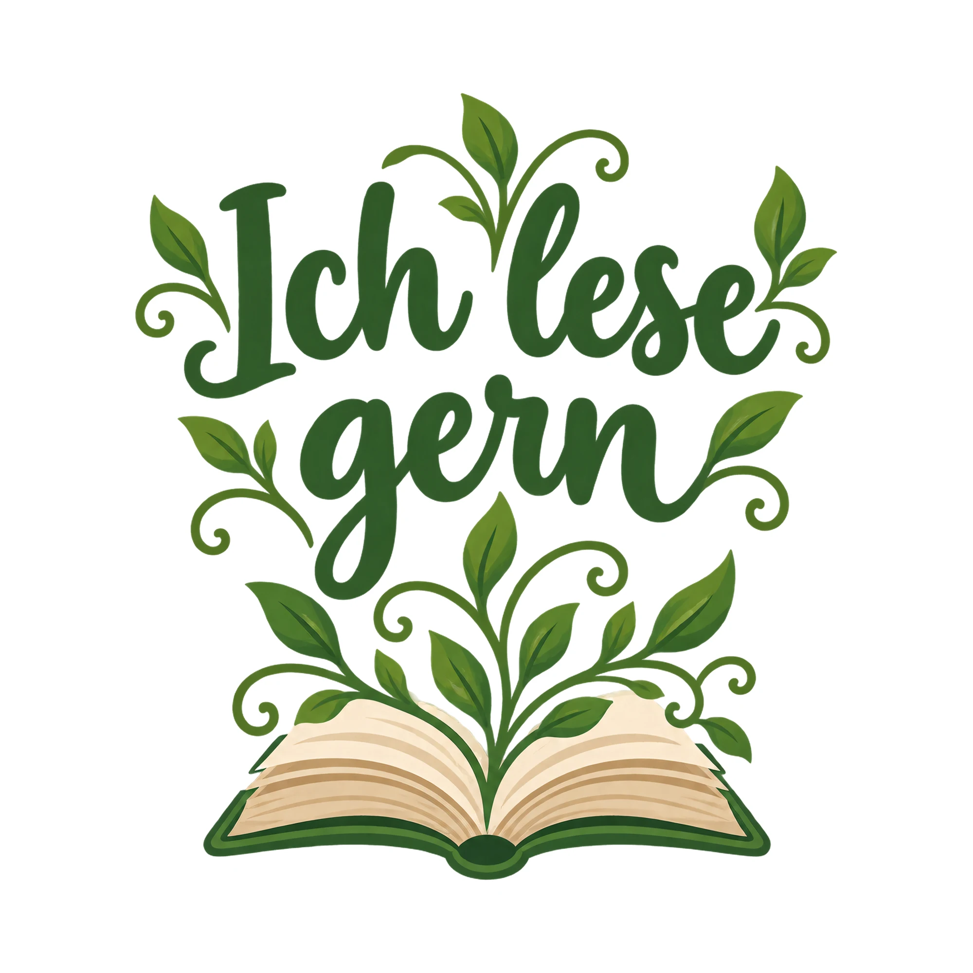 Bügelbild Ich lese gern als Grafik auf weißem Hintergrund (BB018737)