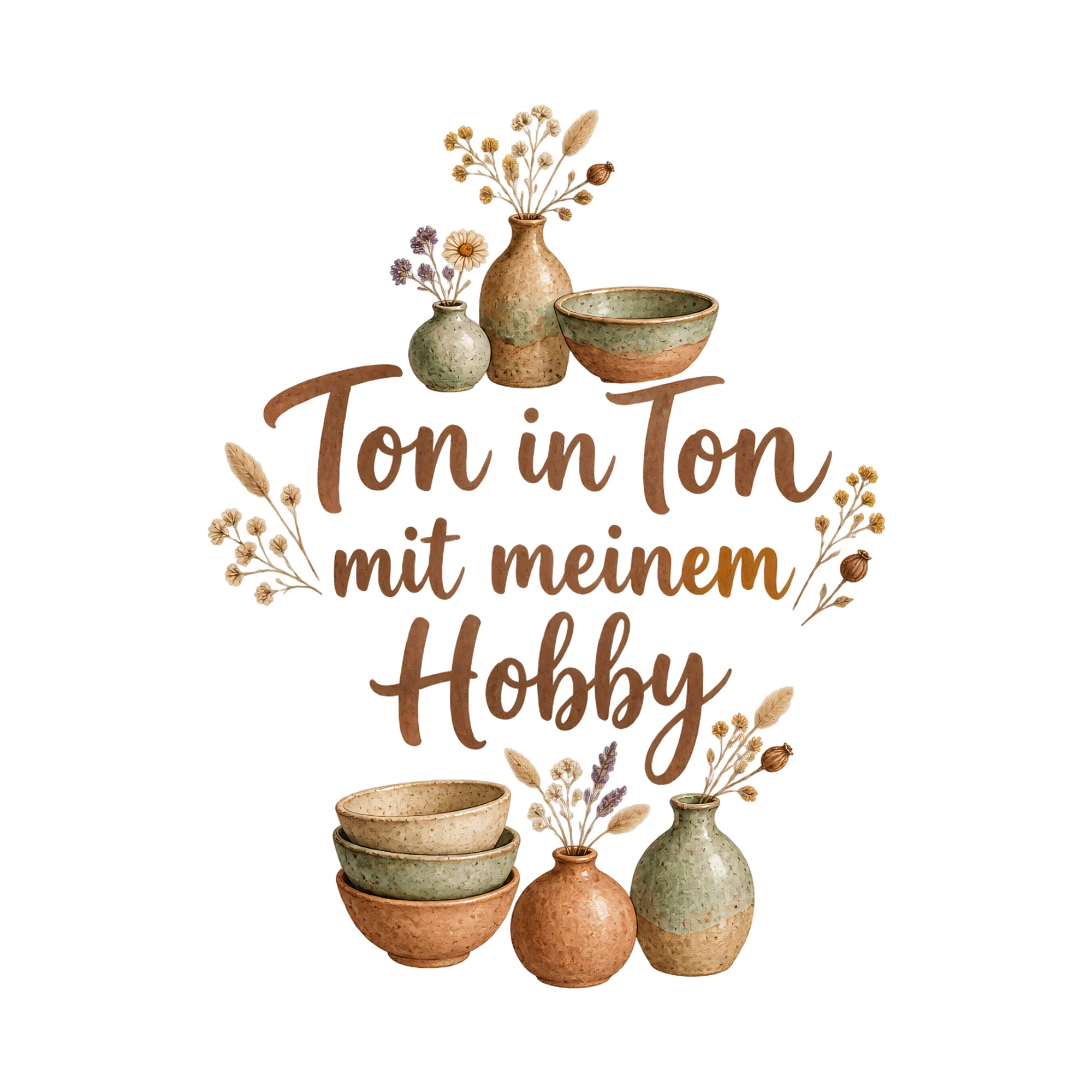 Bügelbild Ton in Ton mit meinem Hobby als Grafik auf weißem Hintergrund (BB019377)