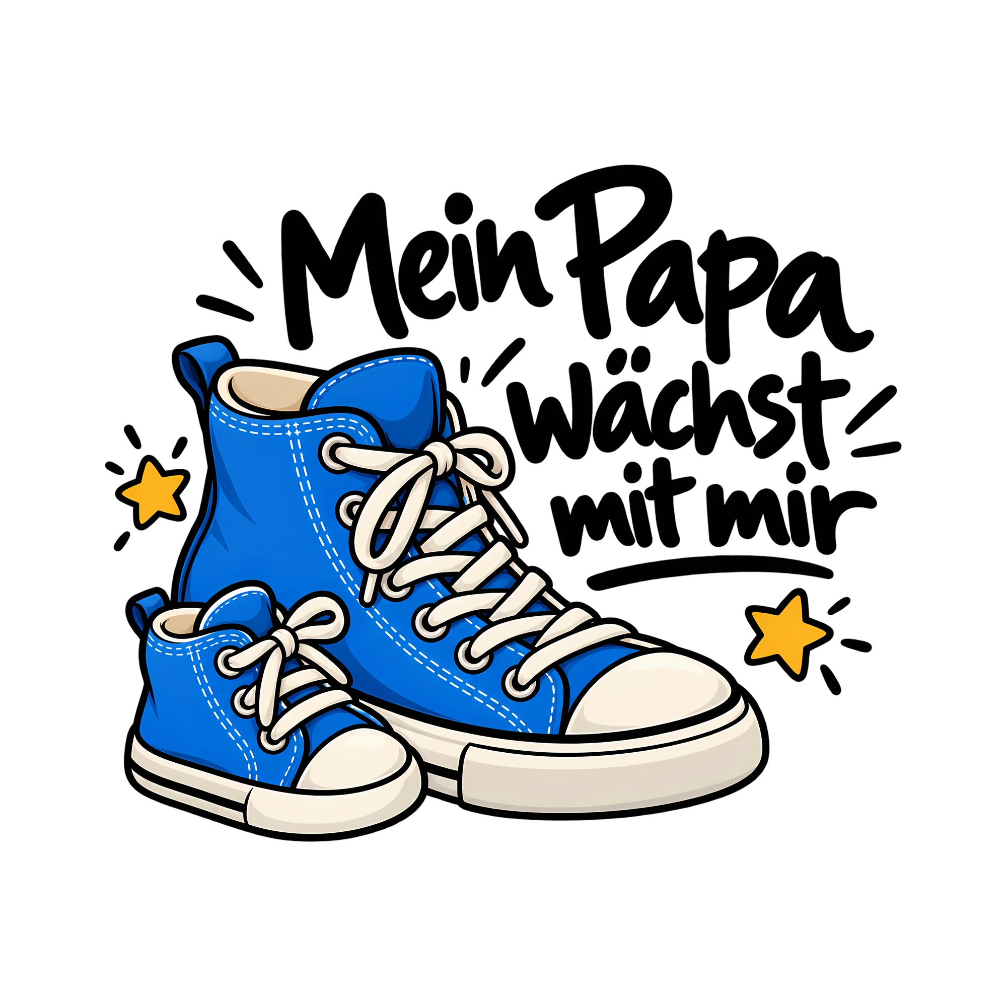 Bügelbild Mein Papa wächst mit mir als Grafik auf weißem Hintergrund (BB012461)