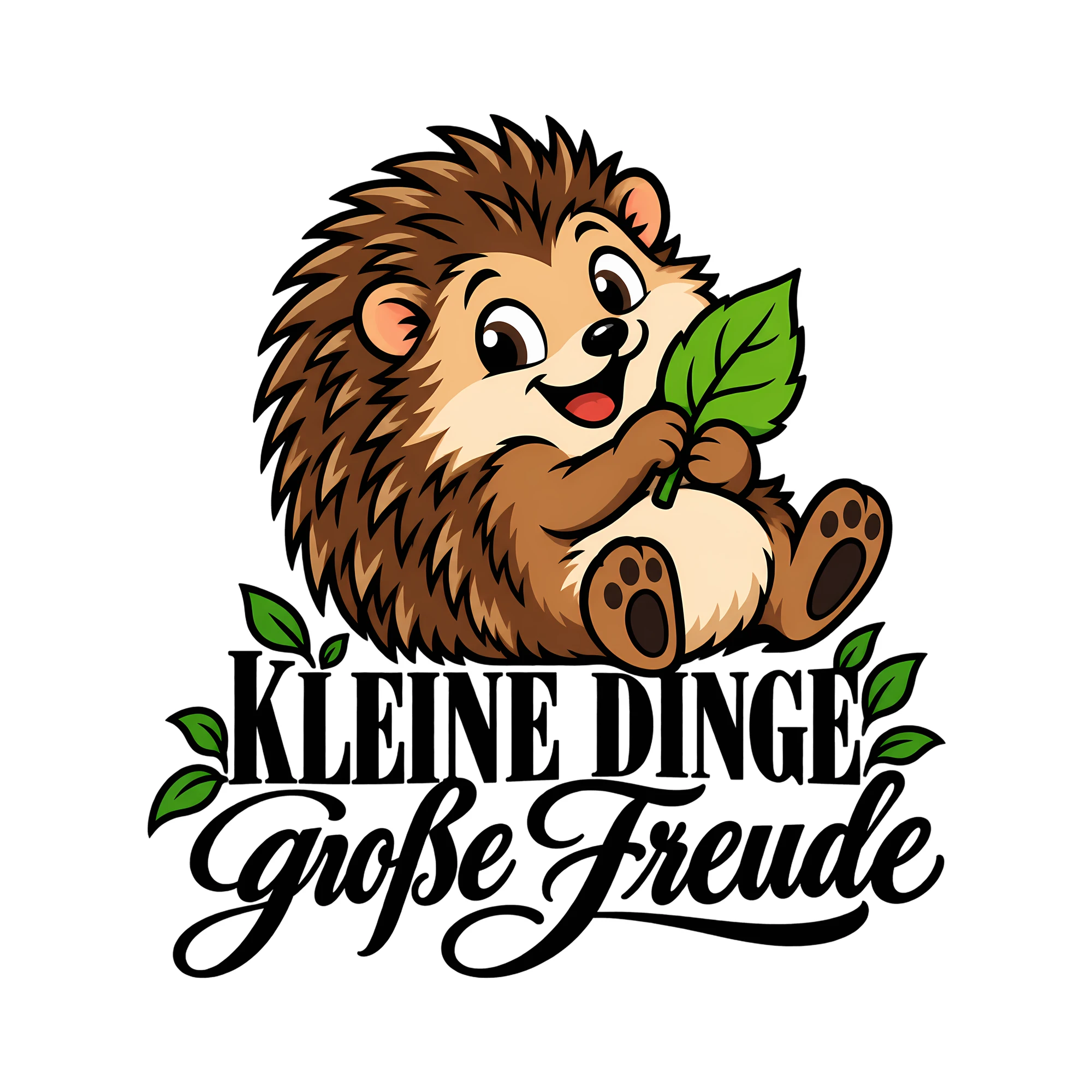 Bügelbild Kleine Dinge Große Freude als Grafik auf weißem Hintergrund (BB012888)
