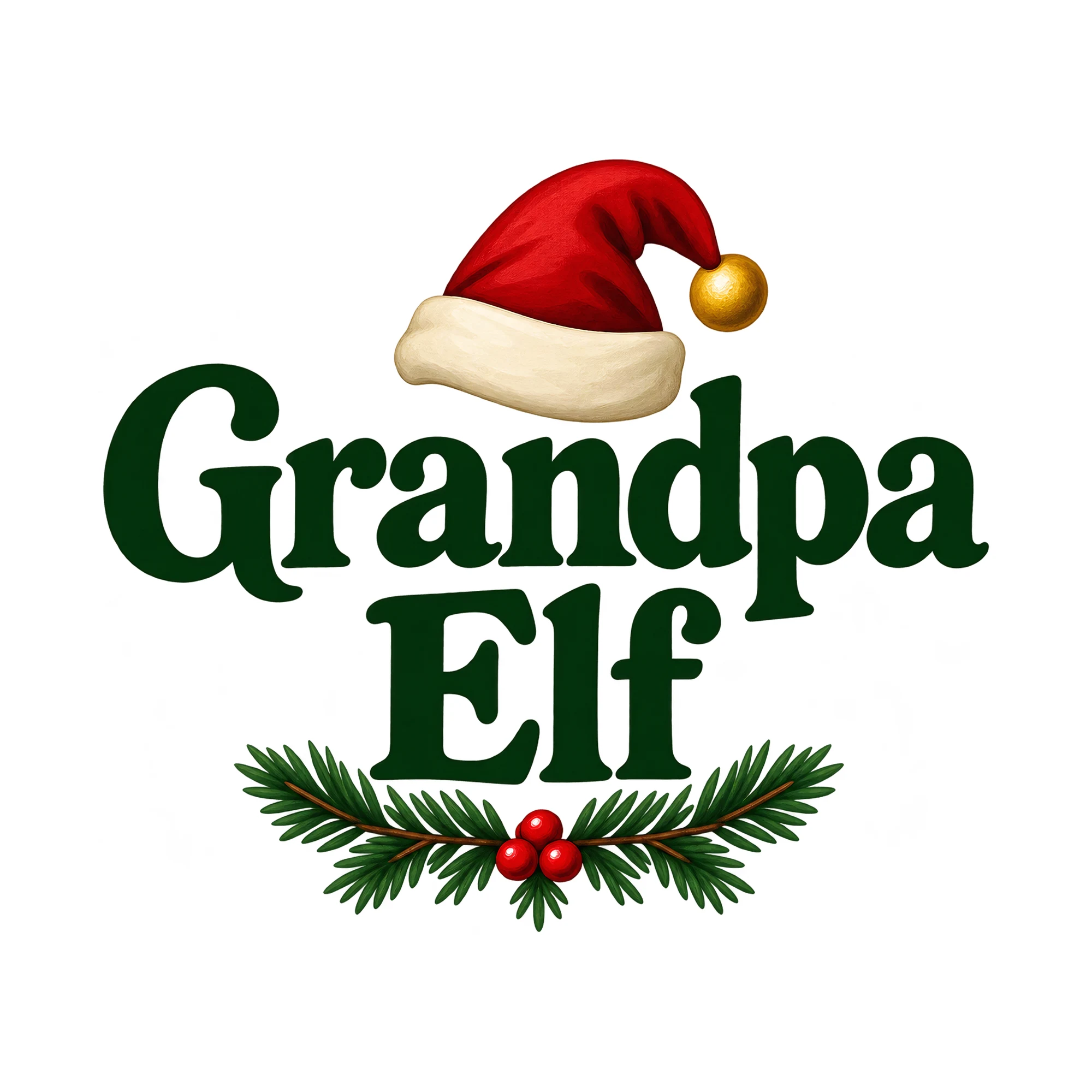 Bügelbild Grandpa Elf, Großeltern Shirt Spruch als Grafik auf weißem Hintergrund (BB015192)