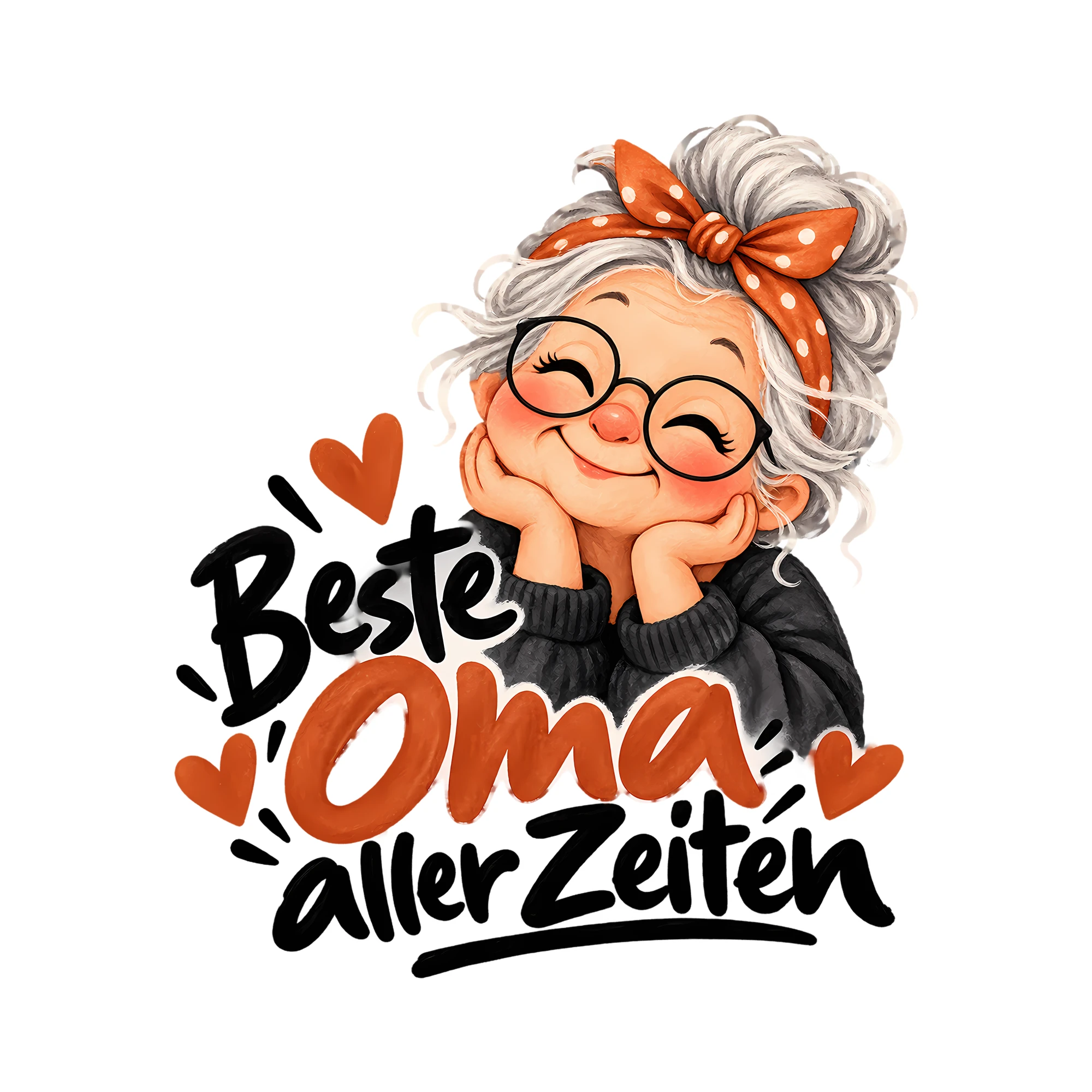 Bügelbild Beste Oma aller Zeiten als Grafik auf weißem Hintergrund (BB012468)