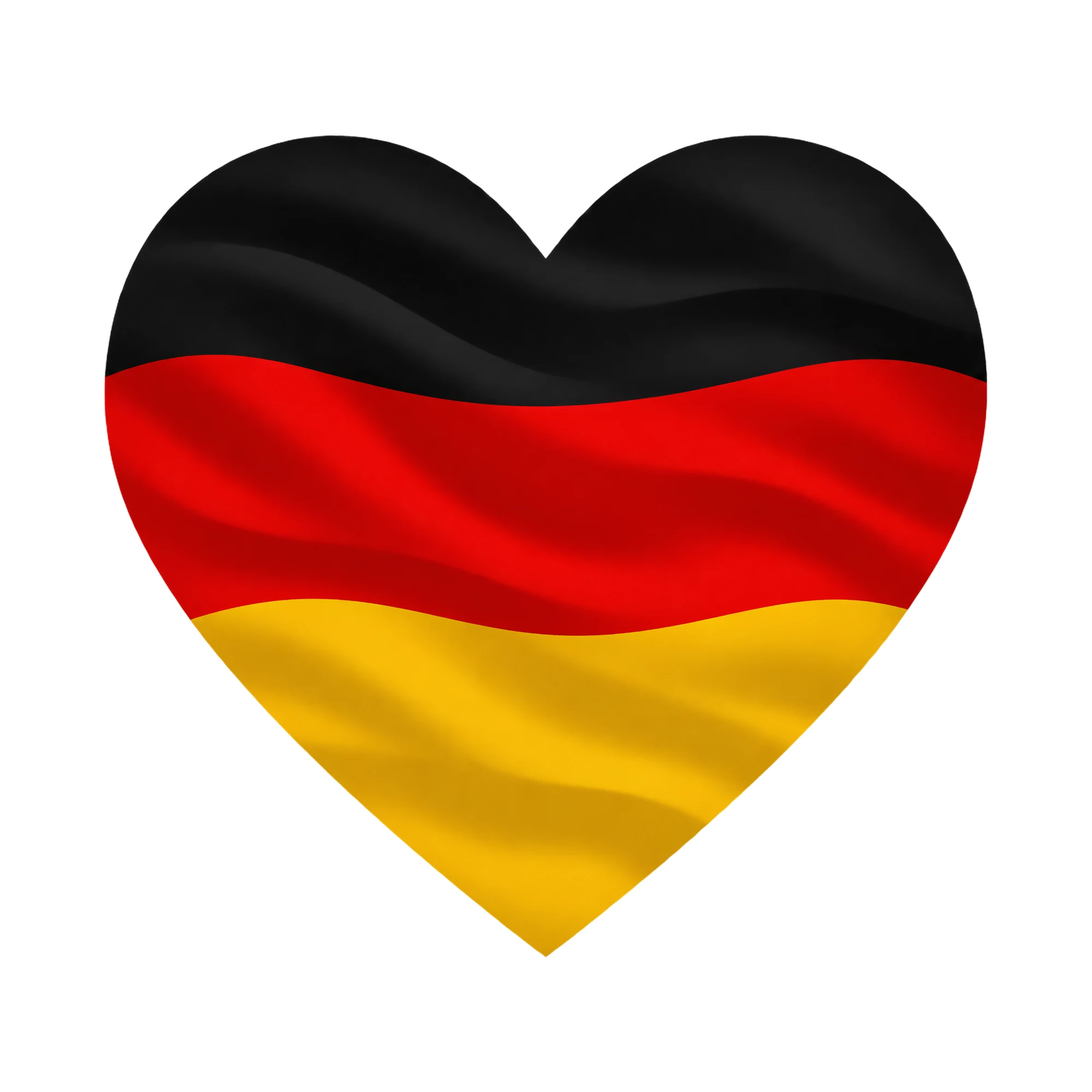 Bügelbild Herz-Flagge Deutschland, Lustiger Shirt Motiv als Grafik auf weißem Hintergrund (BB017089)