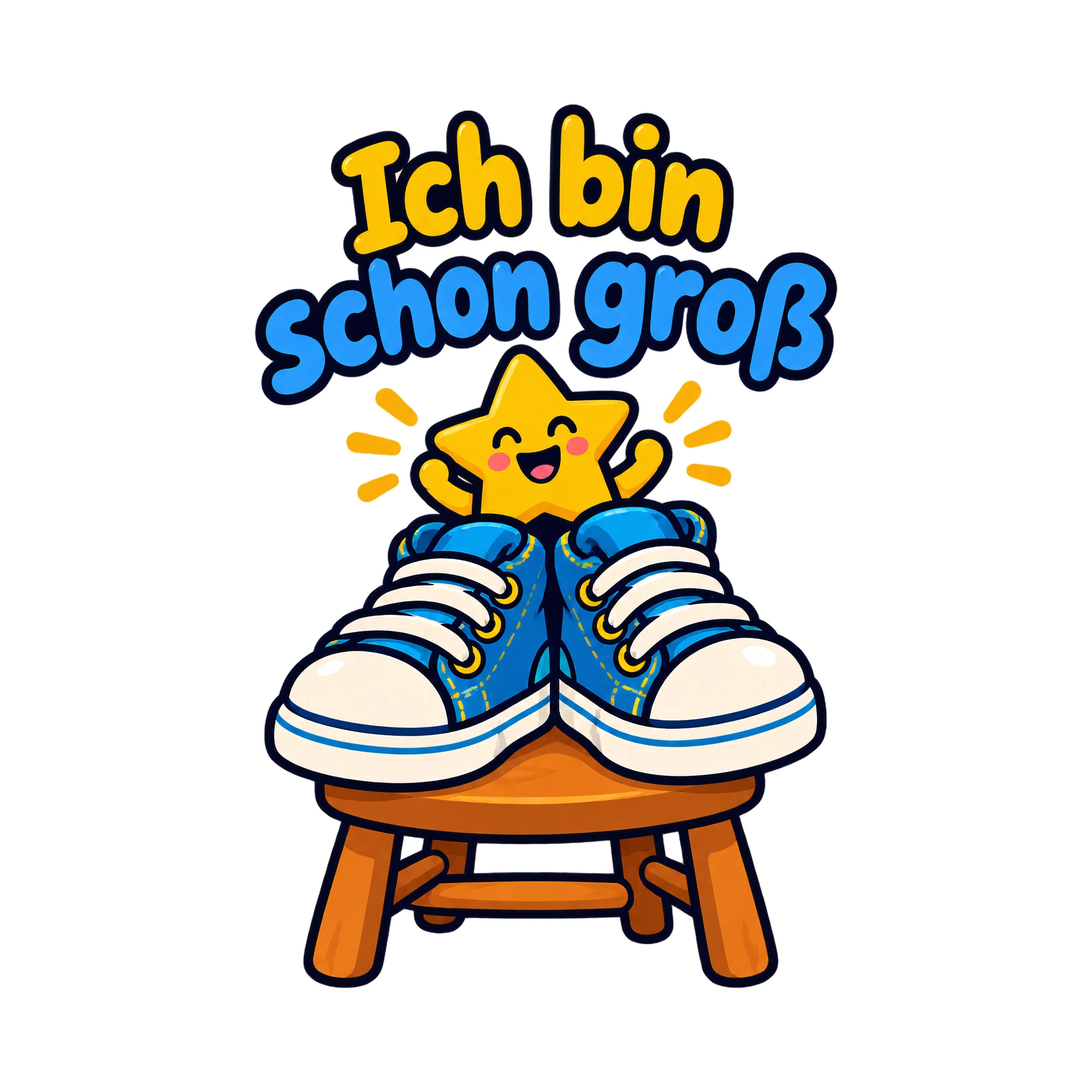 Bügelbild Ich bin schon groß, Kinder Shirt Motiv als Grafik auf weißem Hintergrund (BB016745)