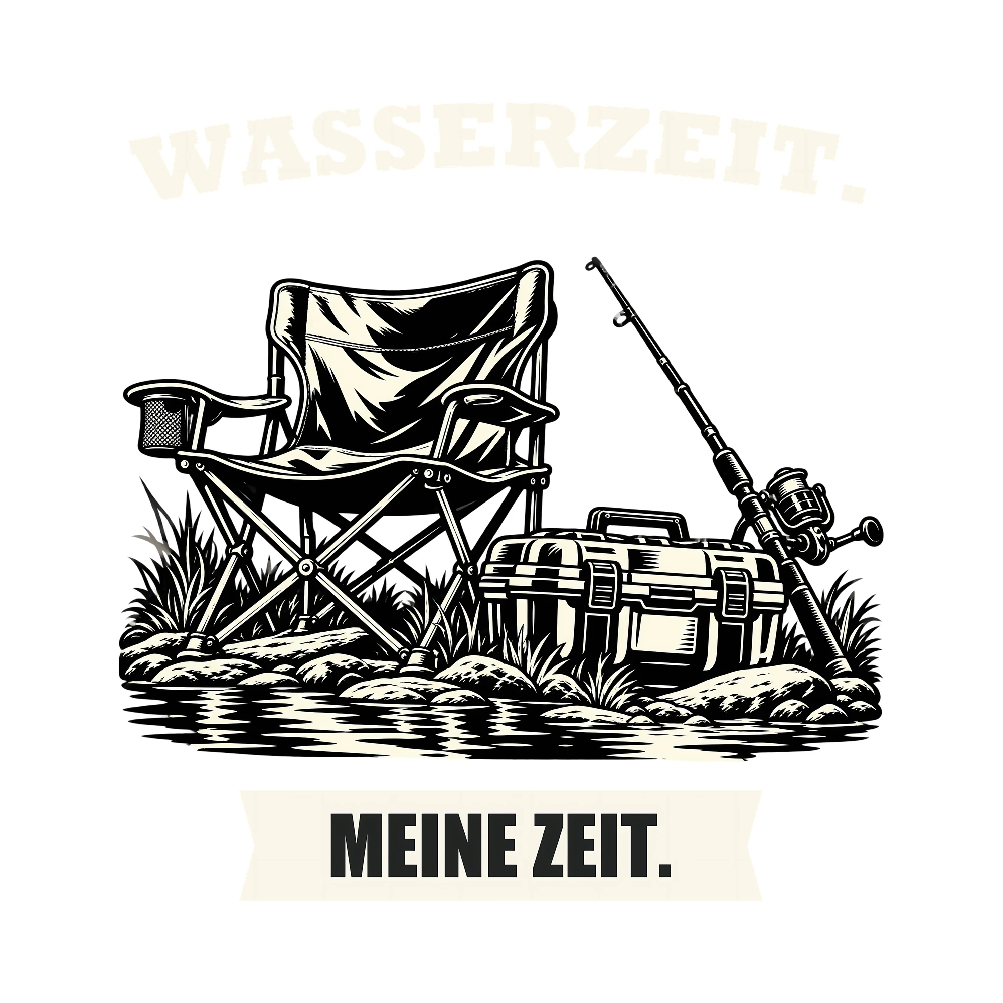 Bügelbild WASSERZEIT. MEINE ZEIT. als Grafik auf weißem Hintergrund (BB012767)