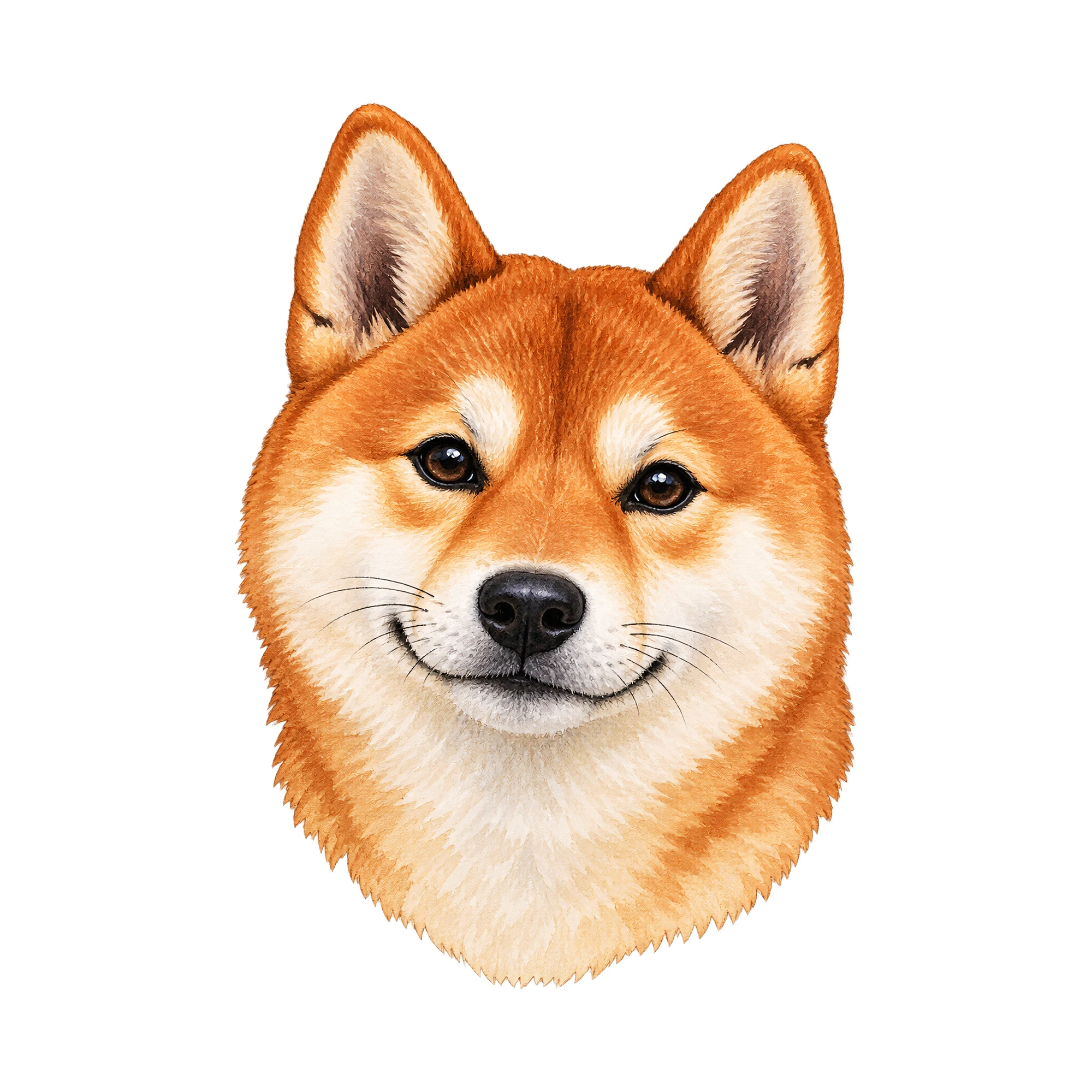 Bügelbild Shiba Inu, Lustiger Shirt Motiv als Grafik auf weißem Hintergrund (BB015901)