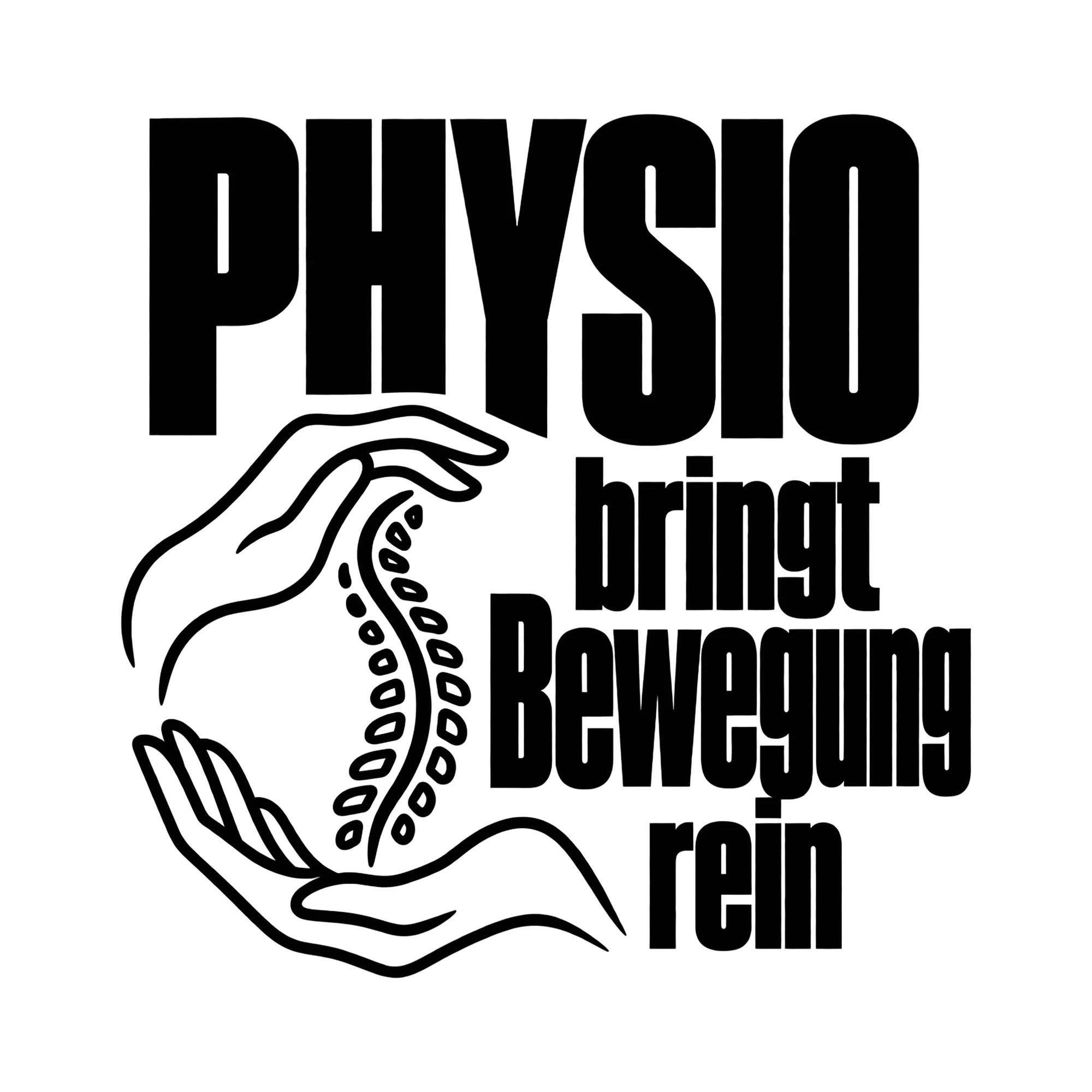 Bügelbild Physio bringt Bewegung rein als Grafik auf weißem Hintergrund (BB011722)