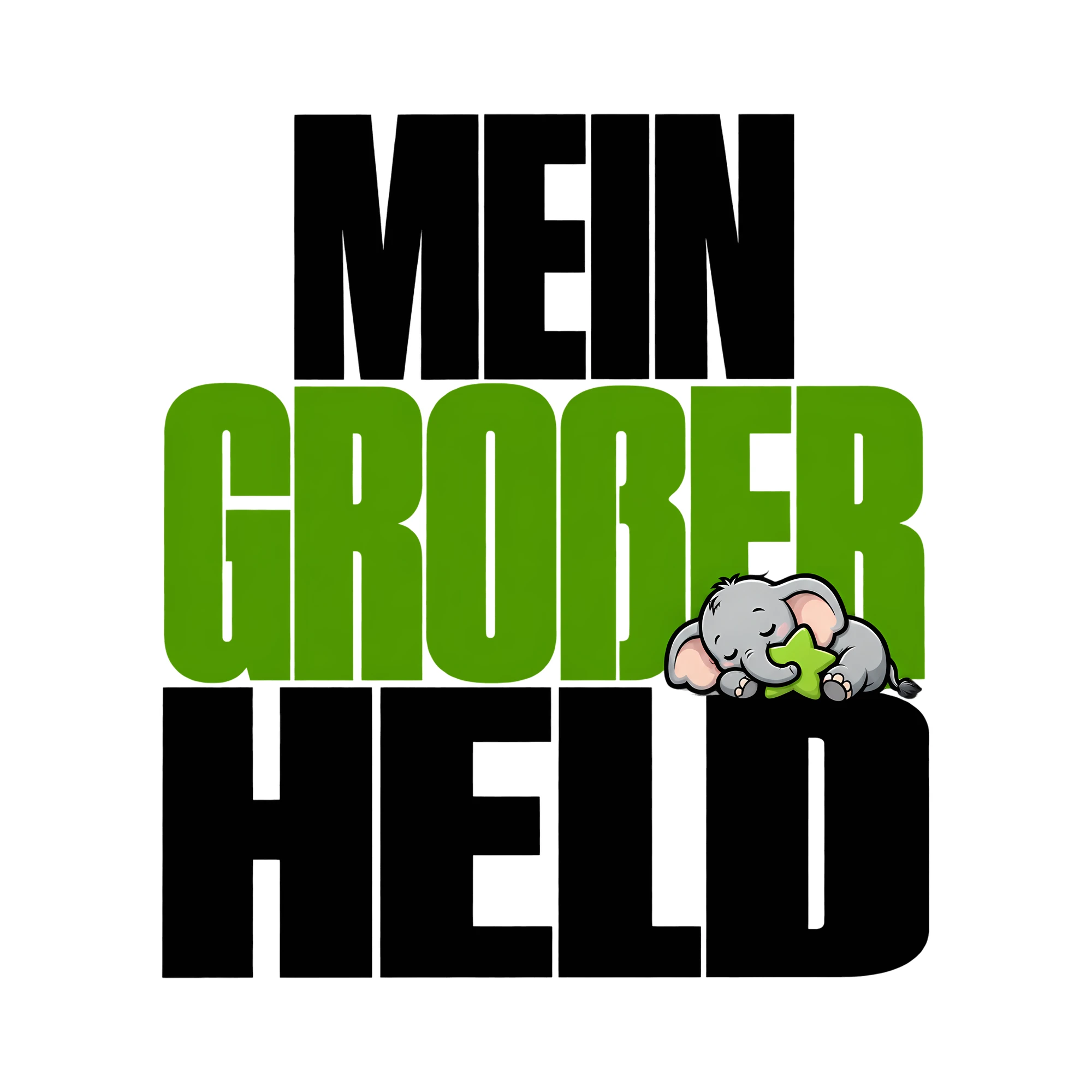 Bügelbild Mein großer Held als Grafik auf weißem Hintergrund (BB011794)