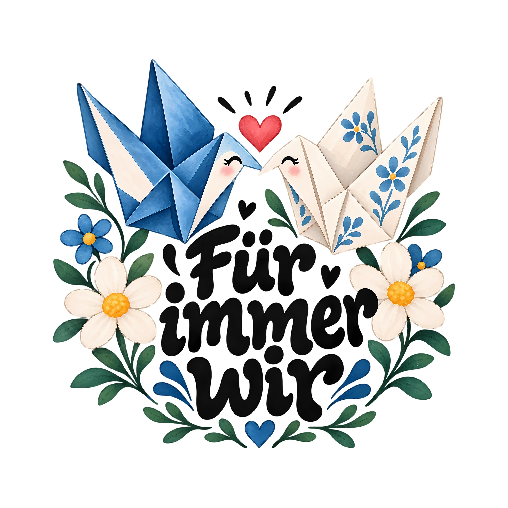 Bügelbild Für immer wir als Grafik auf weißem Hintergrund (BB013403)