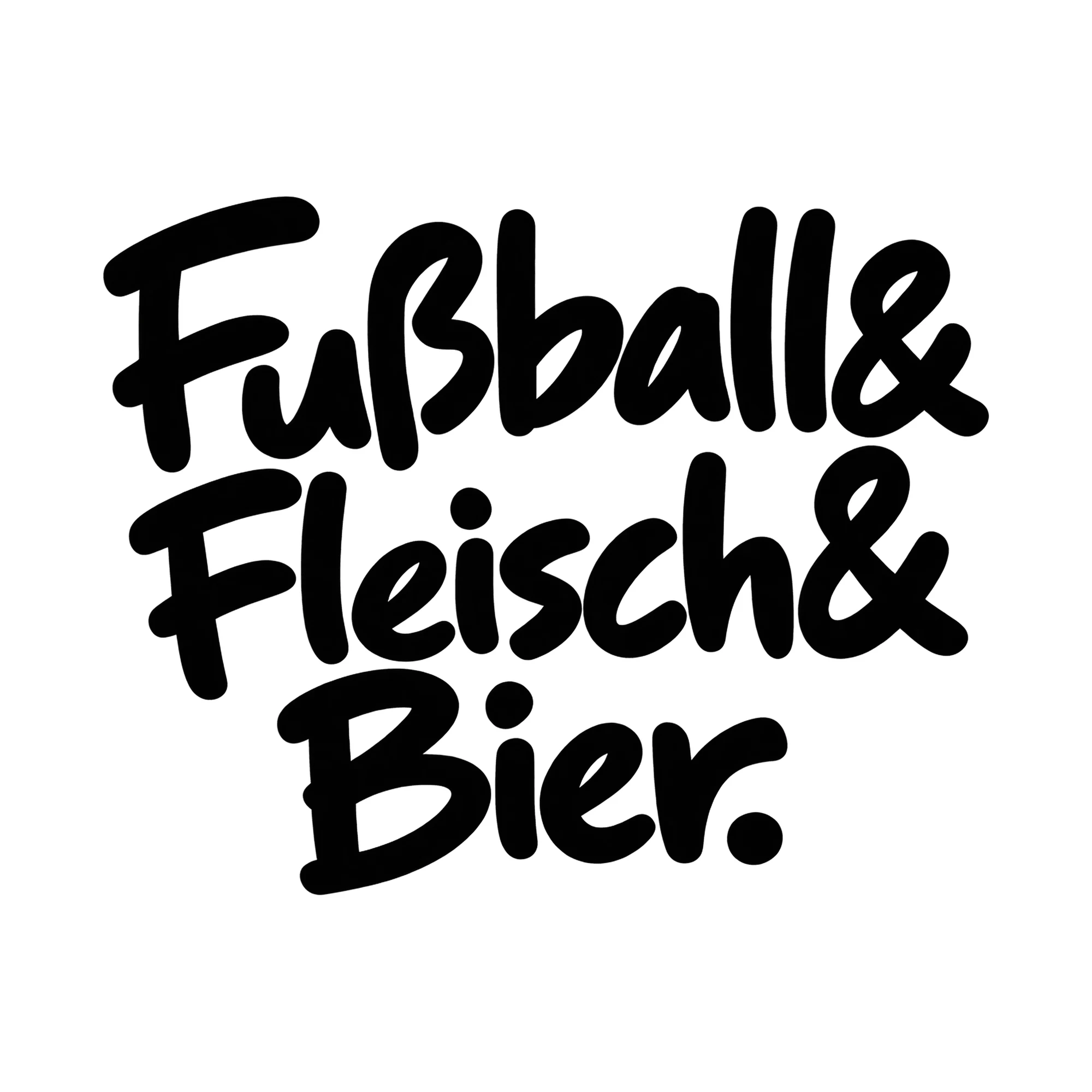 Bügelbild Fußball& Fleisch& Bier., Party Shirt Spruch als Grafik auf weißem Hintergrund (BB015007)