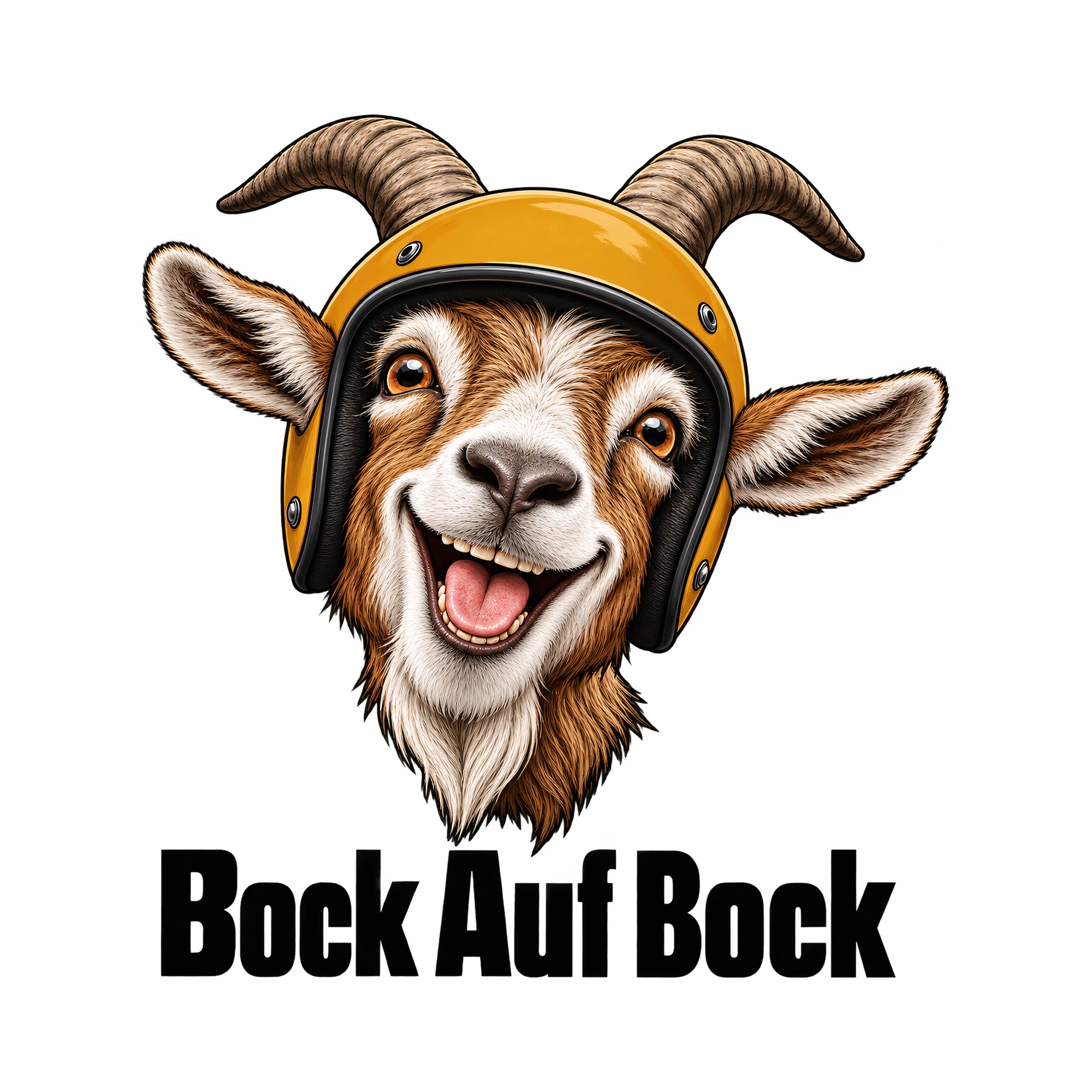 Bügelbild „Bock Auf Bock“ | Tiere Shirt Spruch als Grafik auf weißem Hintergrund (BB016179)