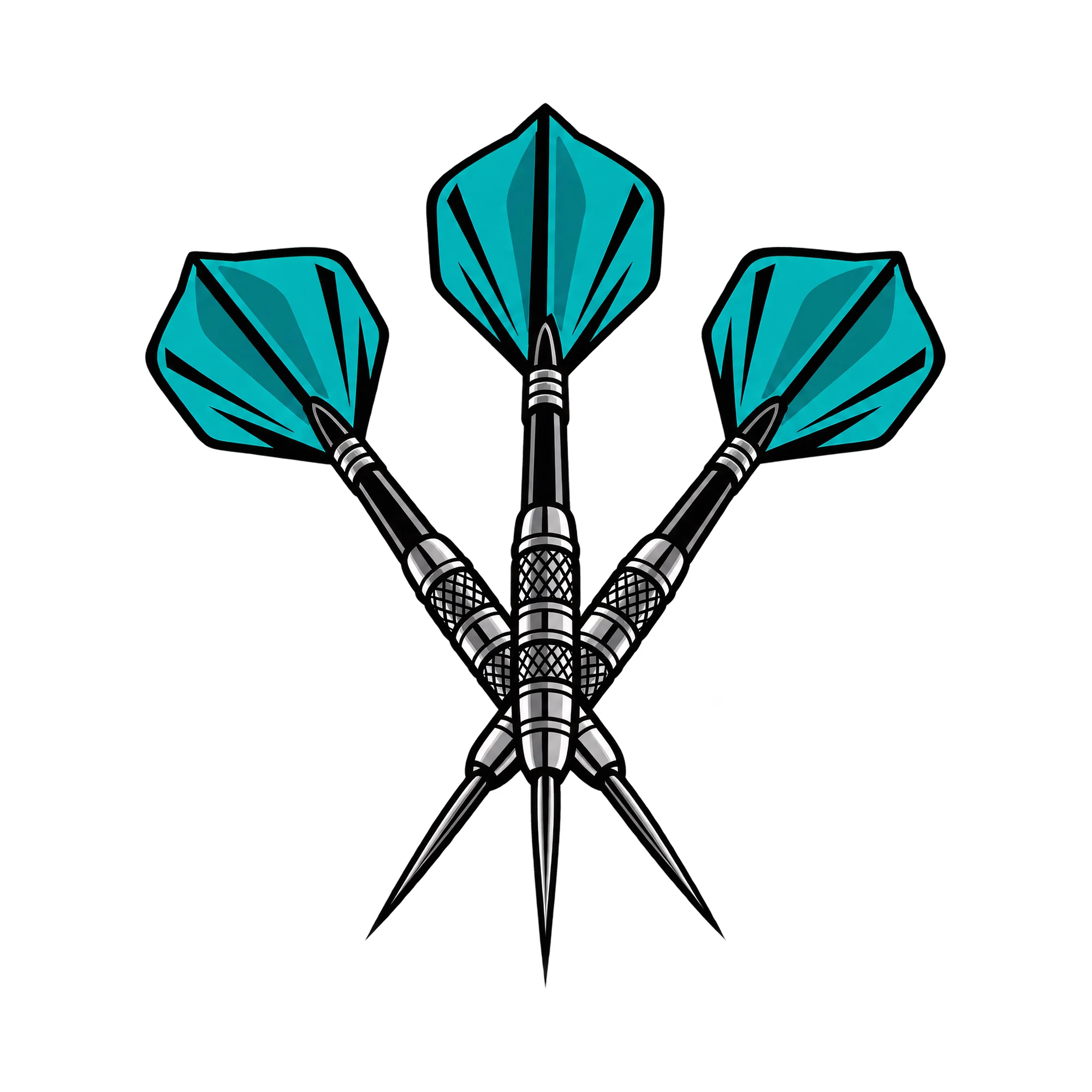Bügelbild Dartpfeile, Lustiger Shirt Motiv als Grafik auf weißem Hintergrund (BB015554)