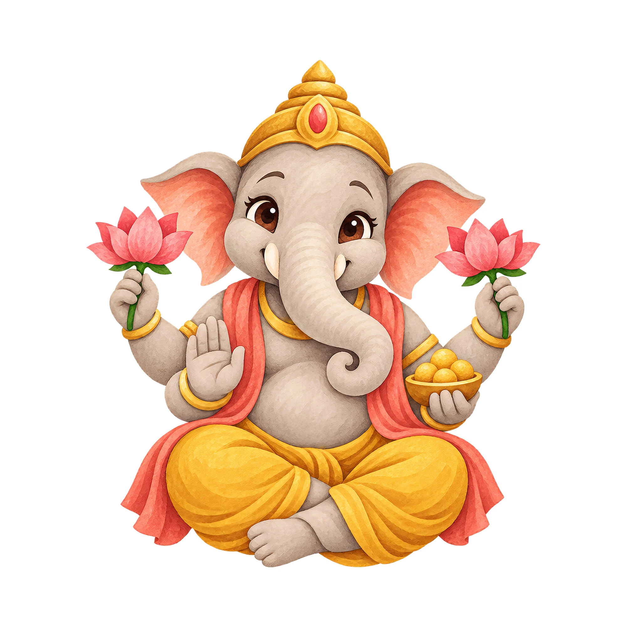 Bügelbild Little Ganesh als Grafik auf weißem Hintergrund (BB016051)