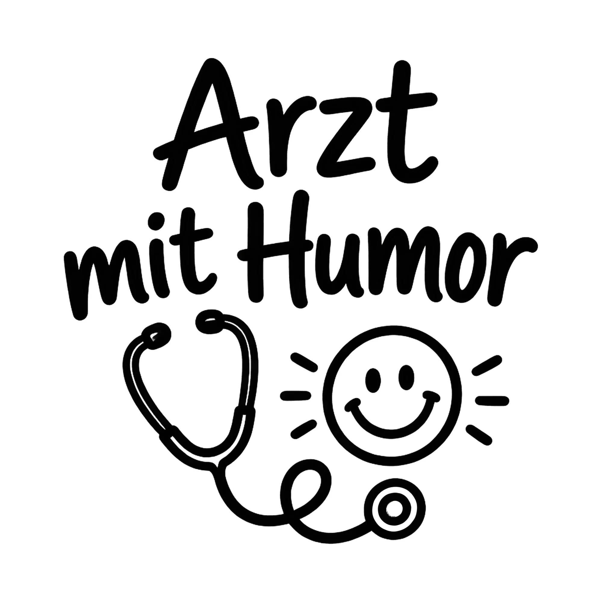 Bügelbild Arzt mit Humor als Grafik auf weißem Hintergrund (BB018626)