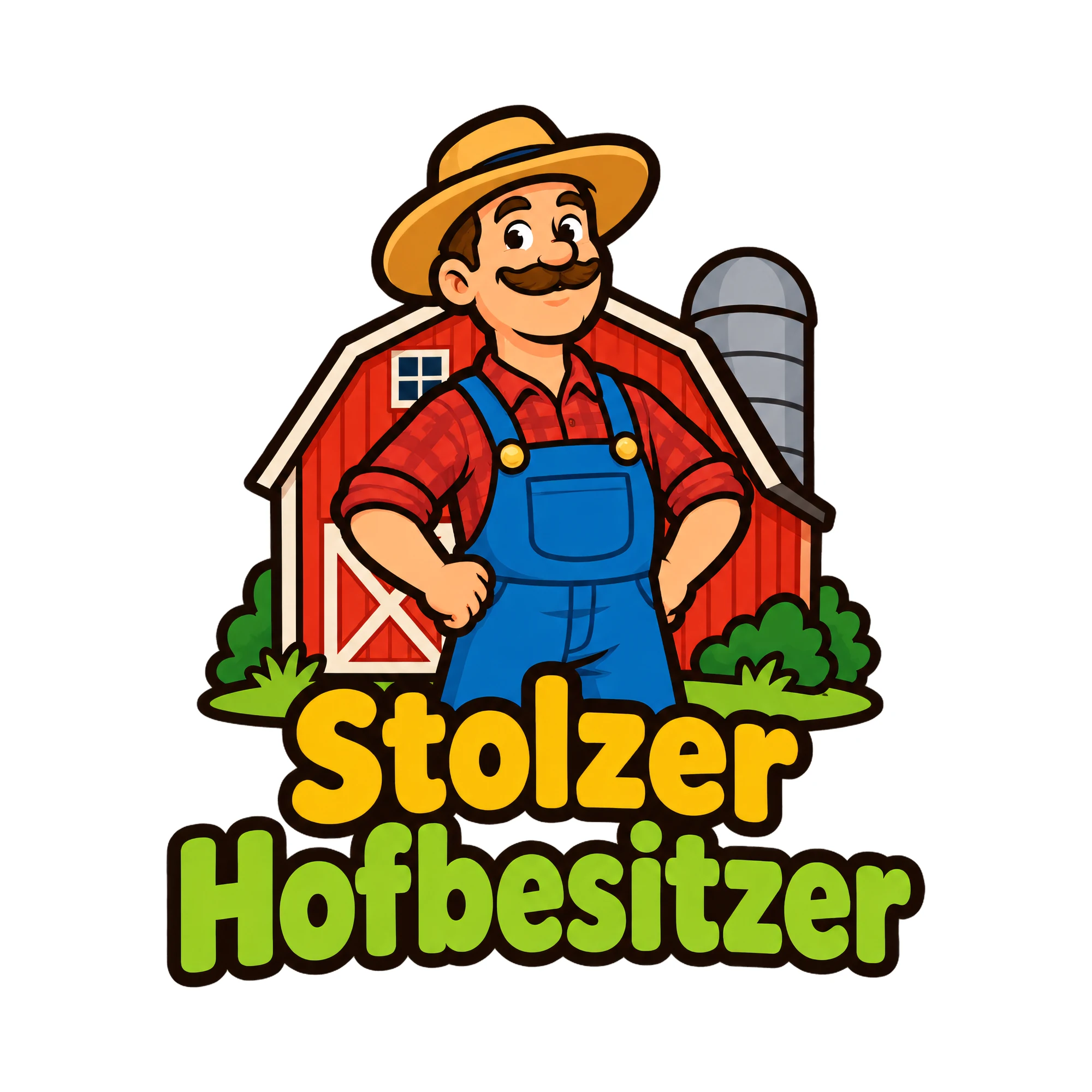 Bügelbild Stolzer Hofbesitzer als Grafik auf weißem Hintergrund (BB020324)