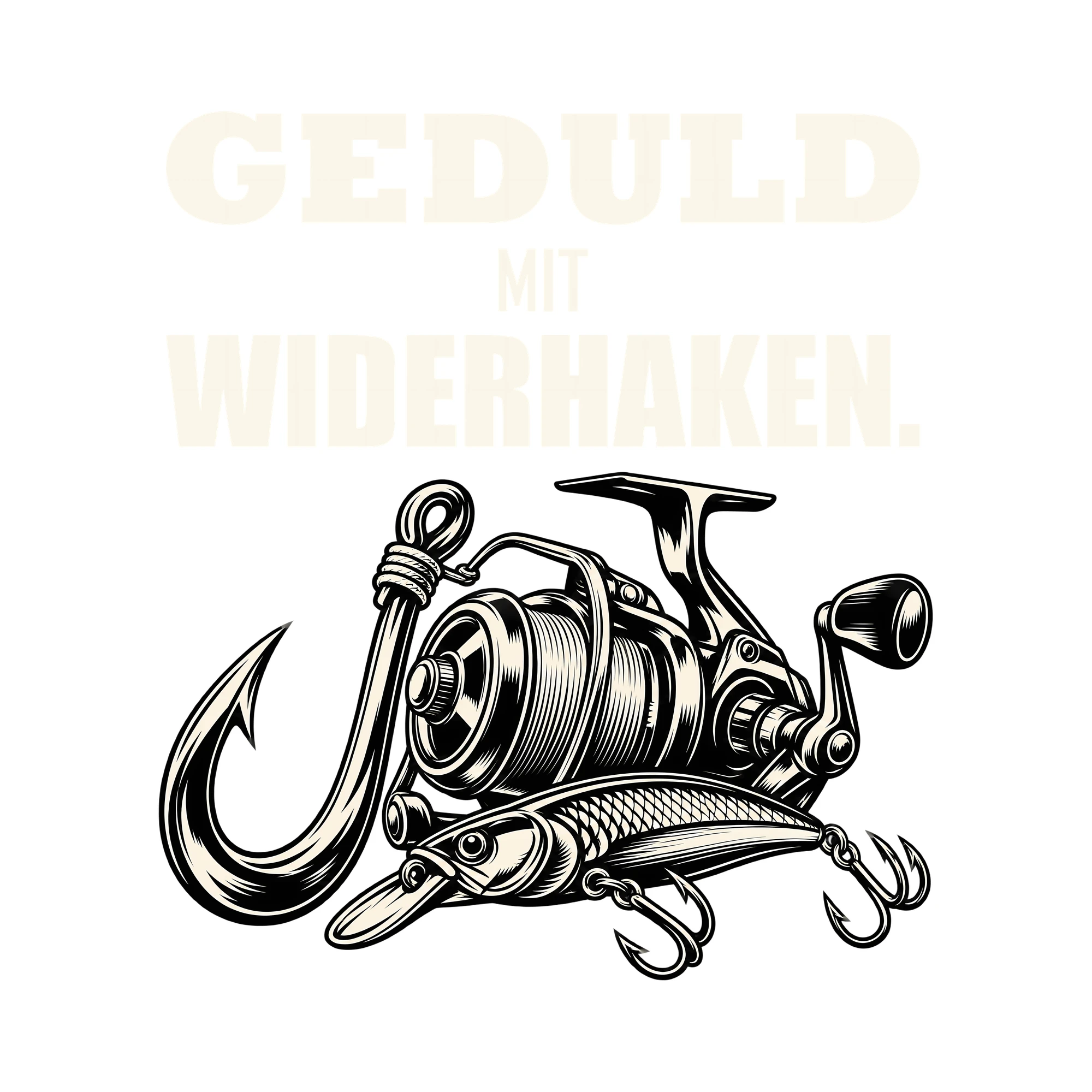 Bügelbild GEDULD MIT WIDERHAKEN. als Grafik auf weißem Hintergrund (BB012770)