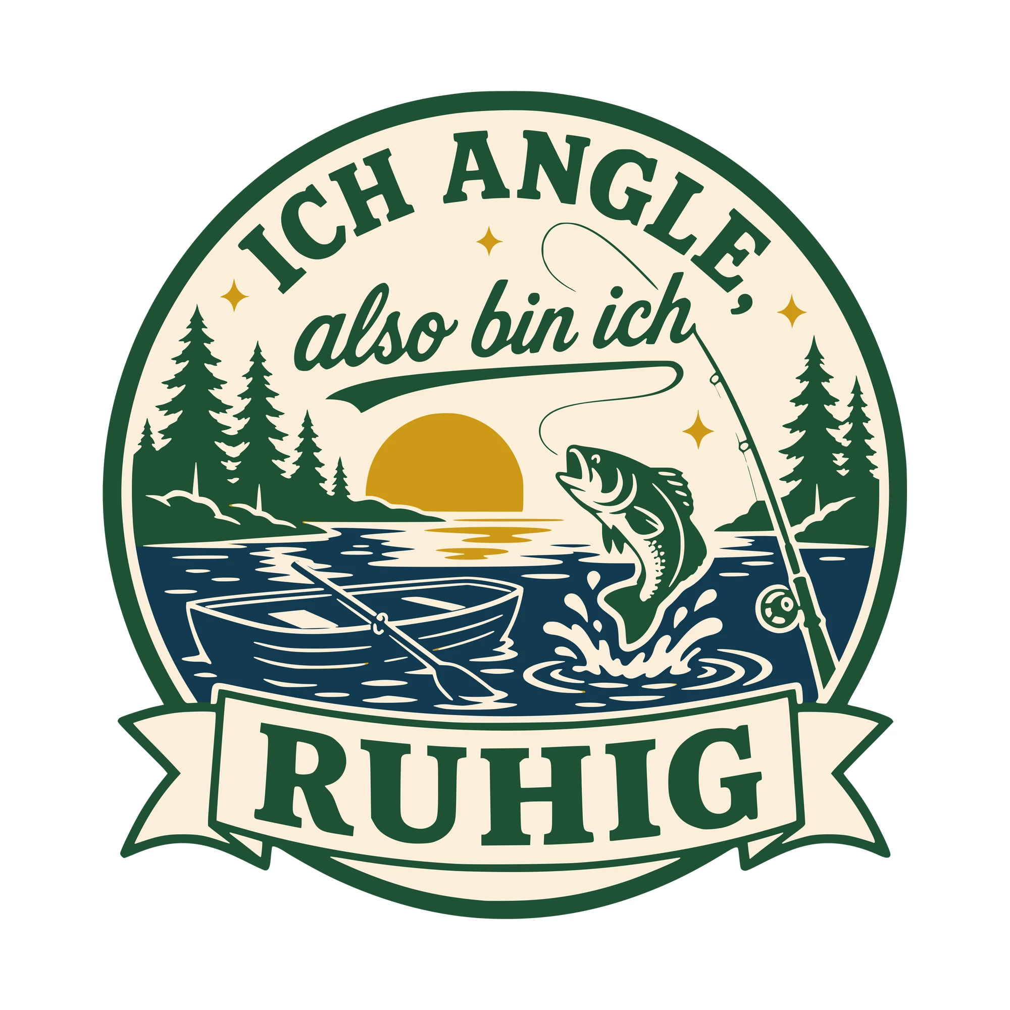 Bügelbild Ich angle, also bin ich ruhig als Grafik auf weißem Hintergrund (BB010422)