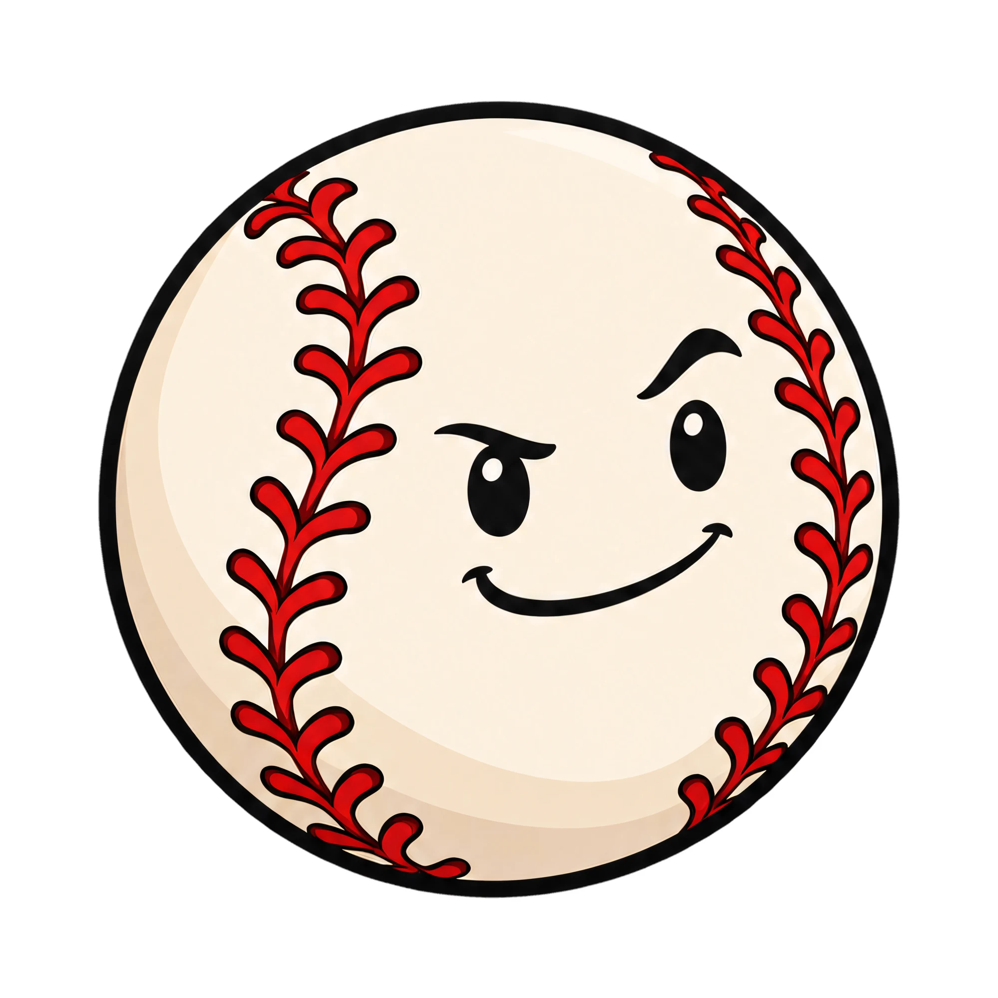 Bügelbild „Baseball Smiley“, Lustiger Shirt Motiv als Grafik auf weißem Hintergrund (BB016079)