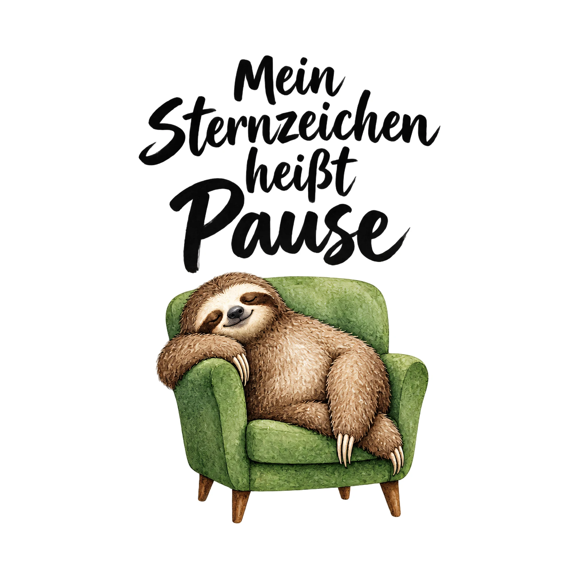 Bügelbild Mein Sternzeichen heißt Pause als Grafik auf weißem Hintergrund (BB012946)