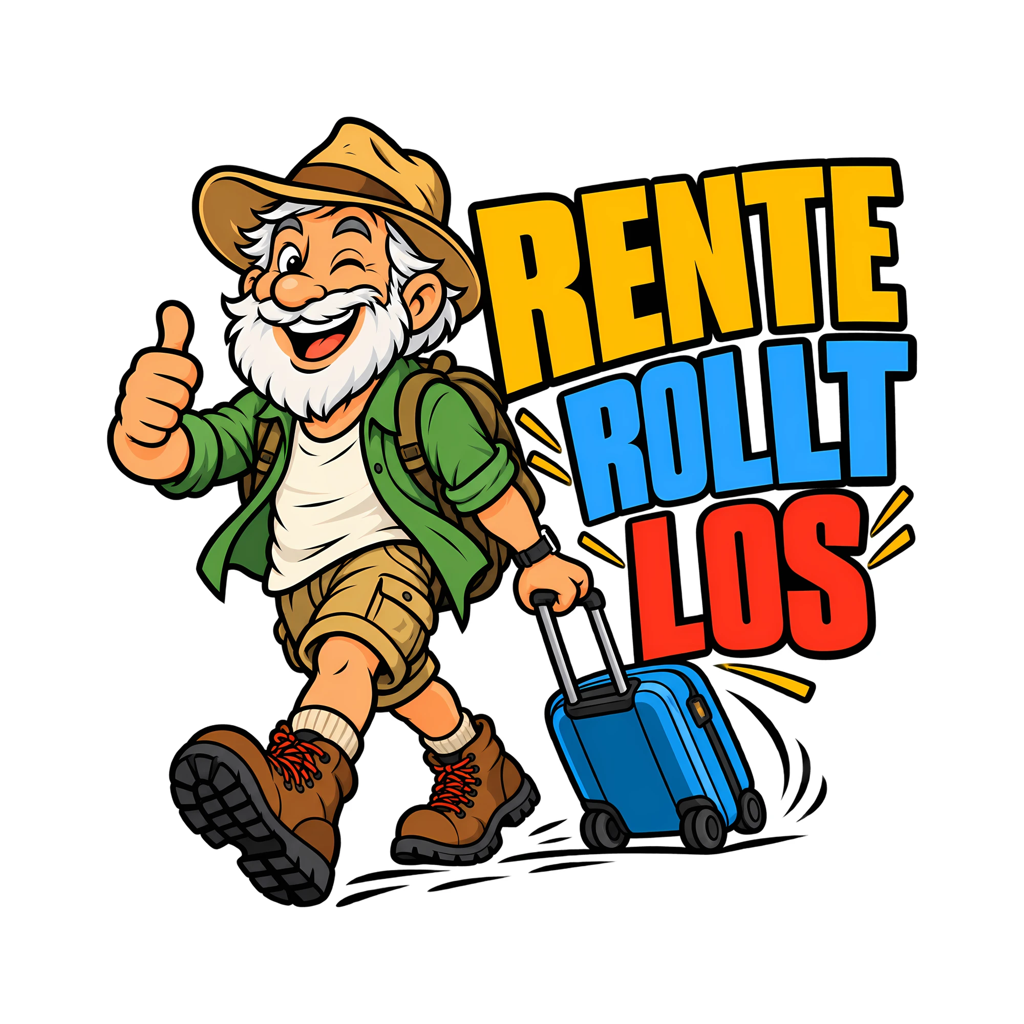 Bügelbild RENTE ROLLT LOS als Grafik auf weißem Hintergrund (BB011633)