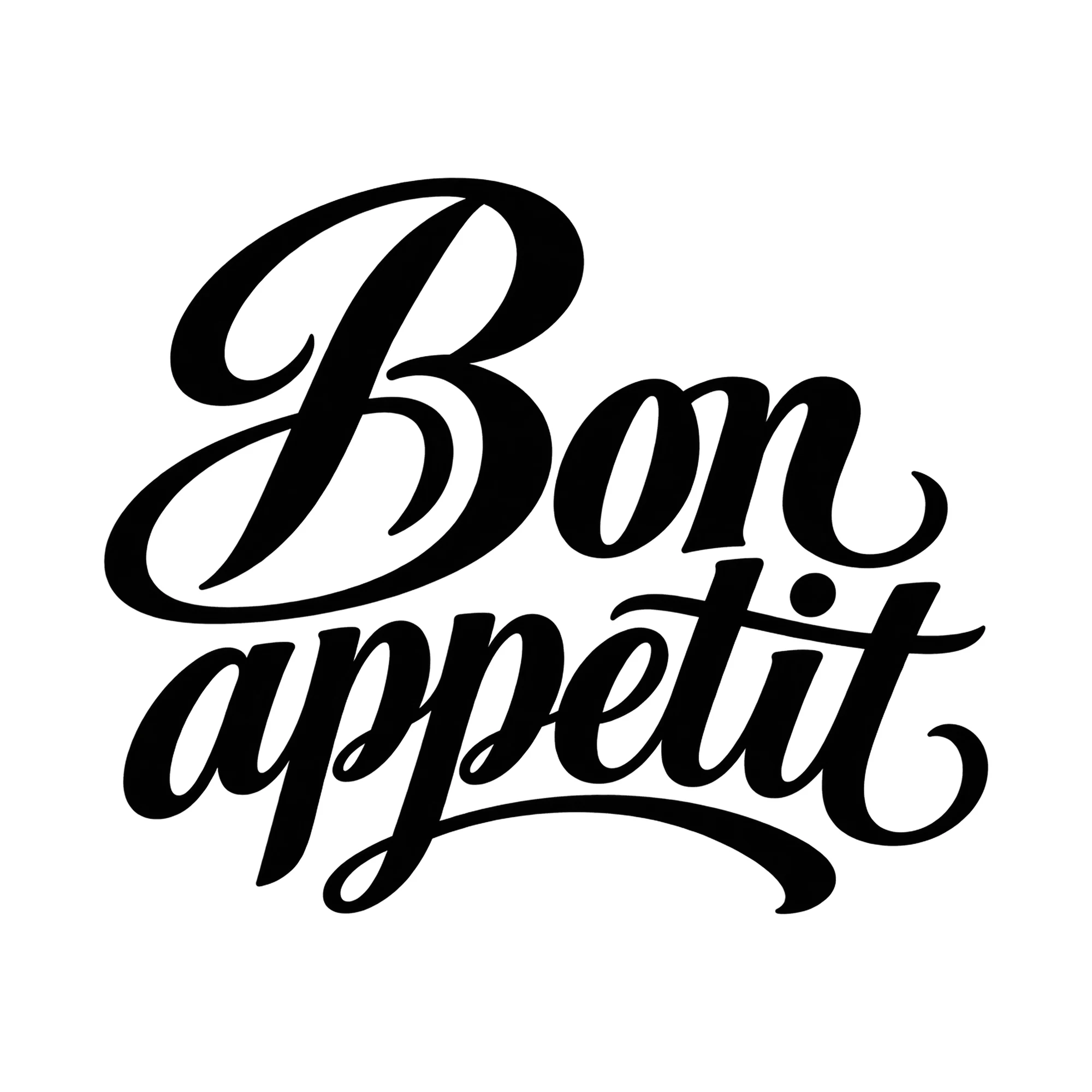 Bügelbild Bon appetit, Lustiger Shirt Spruch als Grafik auf weißem Hintergrund (BB015927)