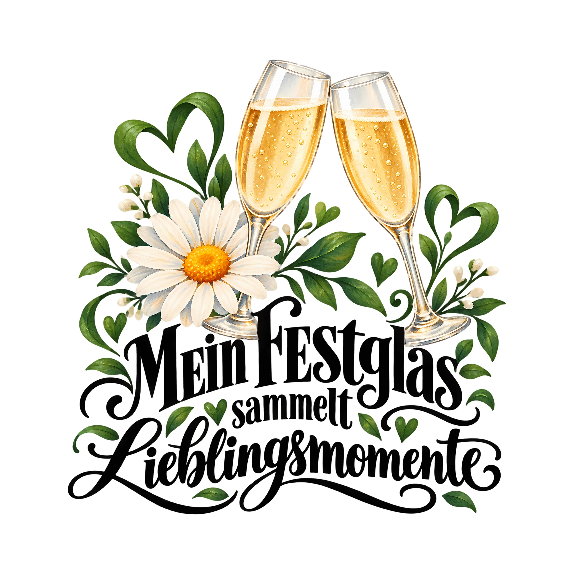 Bügelbild Mein Festglas sammelt Lieblingsmomente als Grafik auf weißem Hintergrund (BB012013)