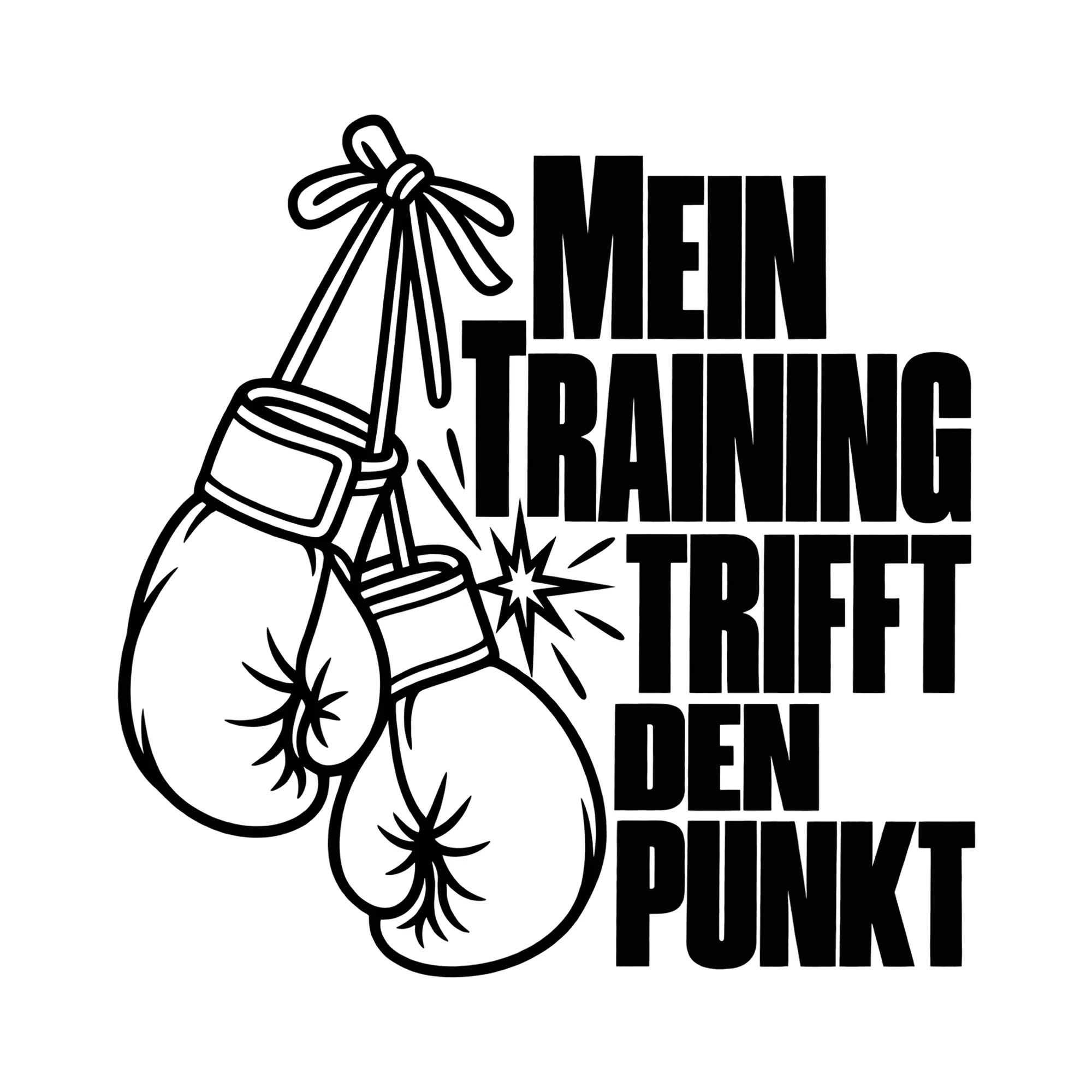 Bügelbild MEIN TRAINING TRIFFT DEN PUNKT als Grafik auf weißem Hintergrund (BB013879)