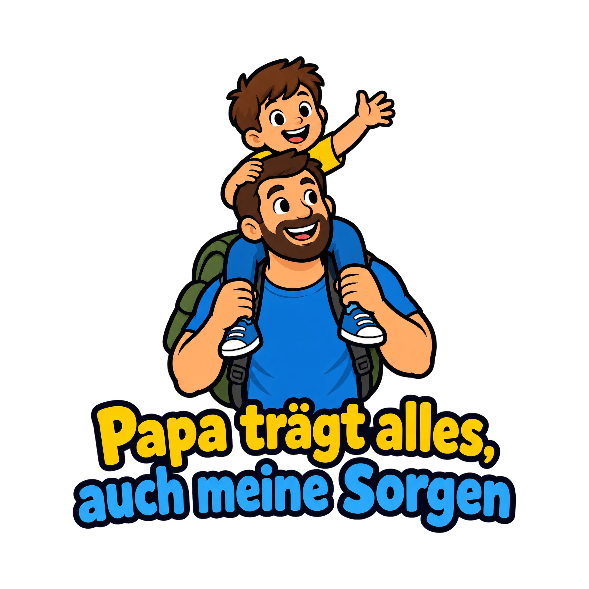 Bügelbild Papa trägt alles, auch meine Sorgen als Grafik auf weißem Hintergrund (BB019215)