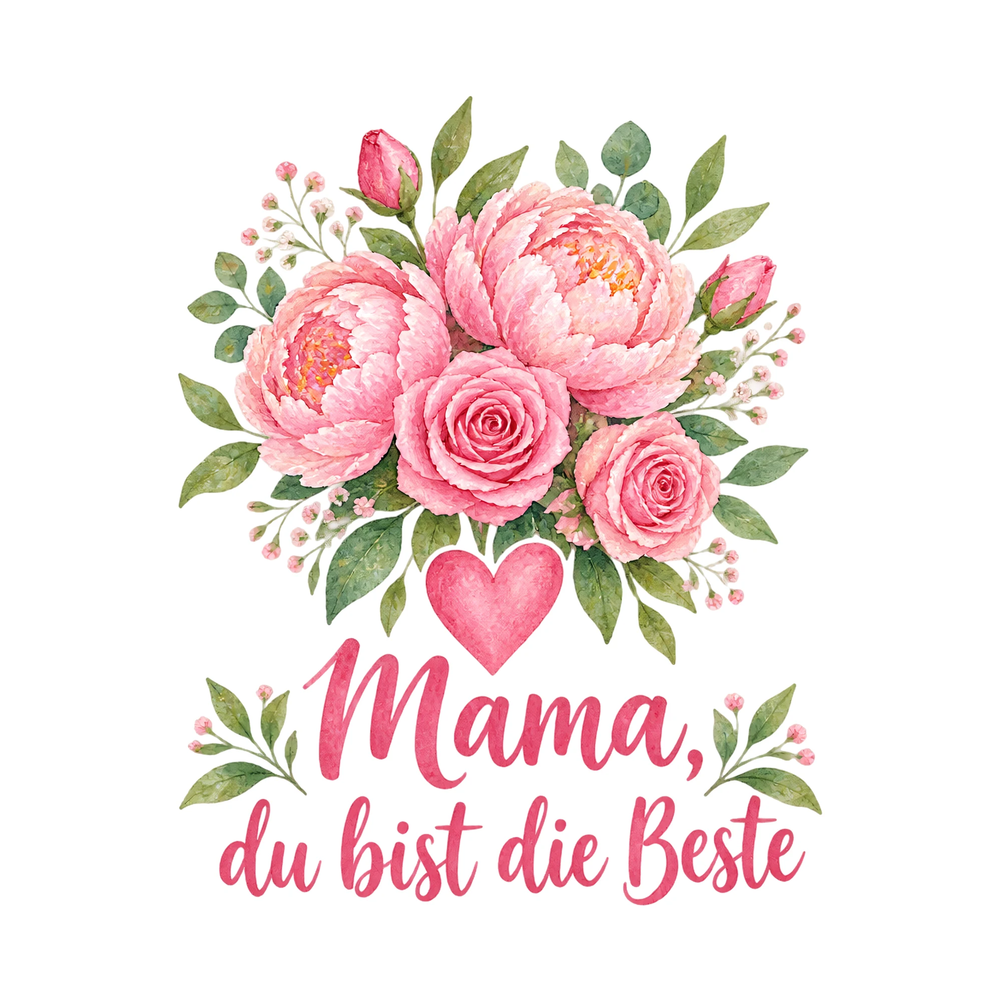 Bügelbild Mama, du bist die Beste, Mama Papa Shirt Spruch als Grafik auf weißem Hintergrund (BB016689)
